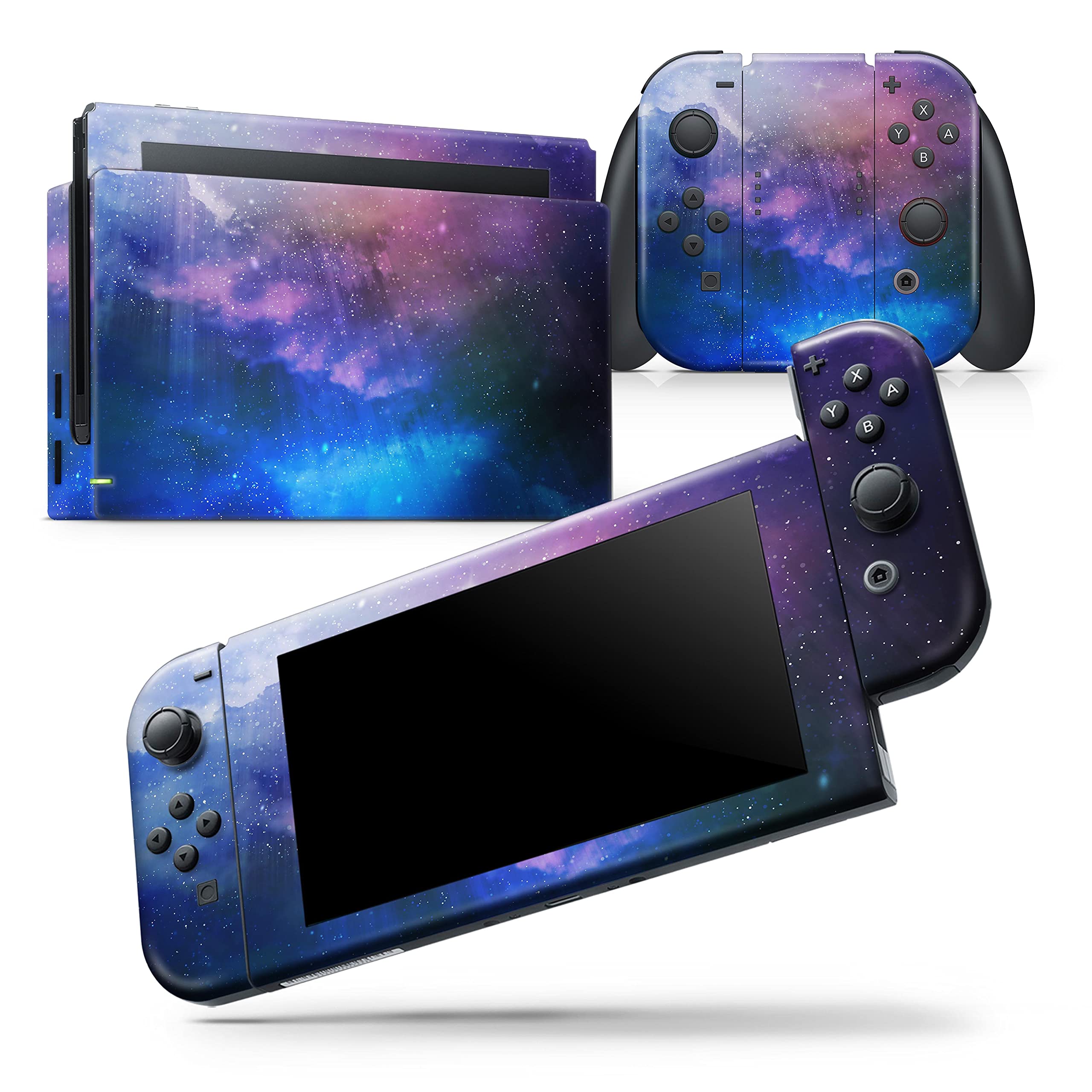 Nintendo Switch OLED Console & Joy-Con Skin Decal - Scratch-Resistant Removable Vinyl Wrap Cover with Space Light Rays Design - Perfect for Gaming Protection & Customization