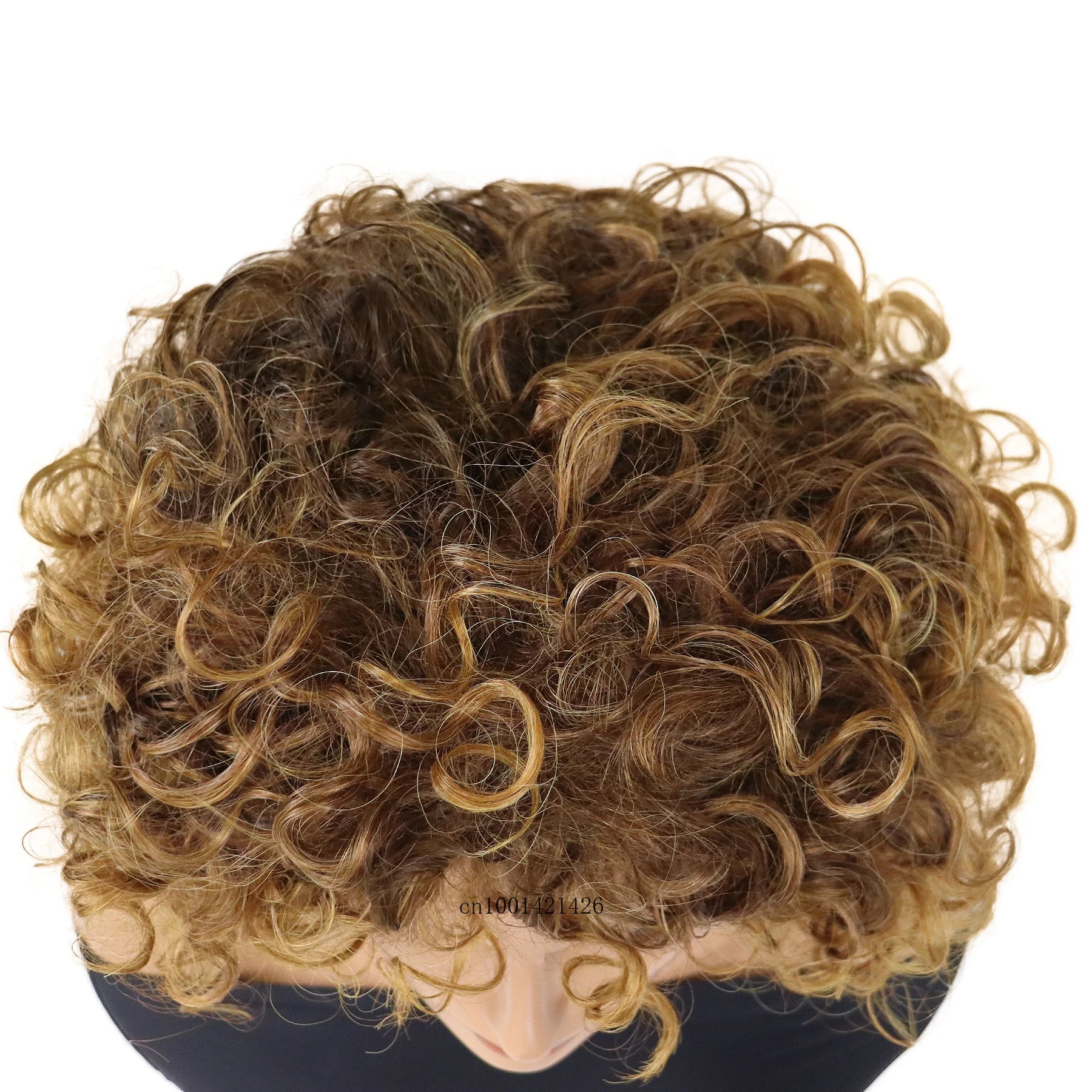 Afro Curly Wigs for Women - Synthetic Ombre Brown Wig with Bangs | Heat Resistant Fiber | Natural-Looking Haircuts | Perfect for Cosplay, Costume Parties & Everyday Wear
