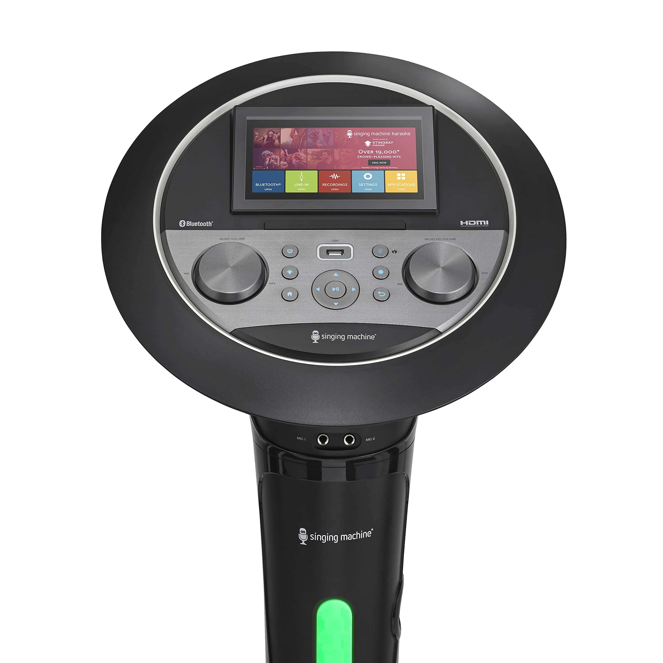 Singing Machine Premium Duet Wi-Fi Karaoke System - 200W Peak Power, 2 Wired Mics, 7