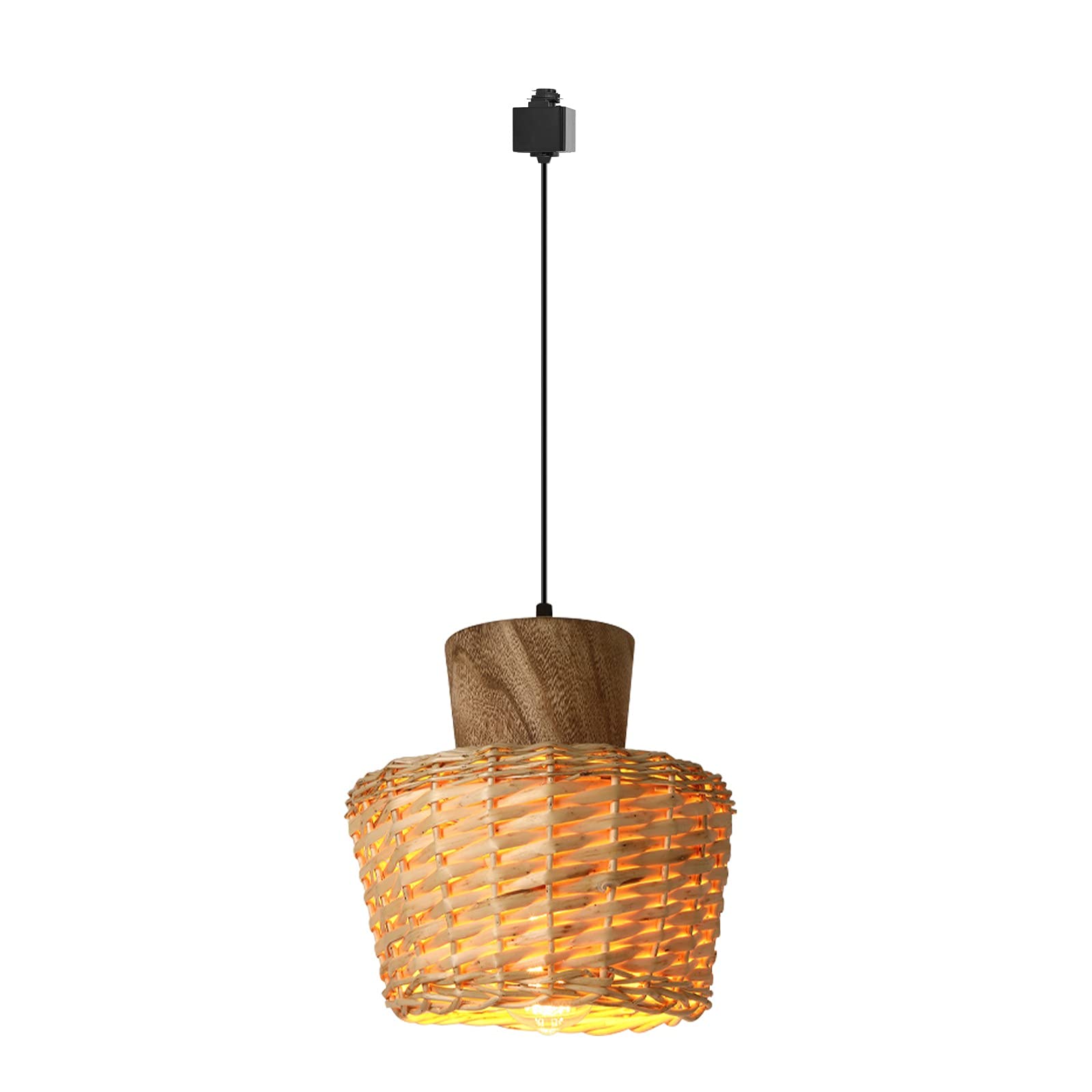 Kiven H-Type Track Lighting Pendant - Nordic Style Handmade Bamboo Chandelier for Restaurant, Teahouse, Bar, INS Homestay, Bedroom & Bedside Decoration - Perfect for Modern, Rustic & Minimalist Interiors