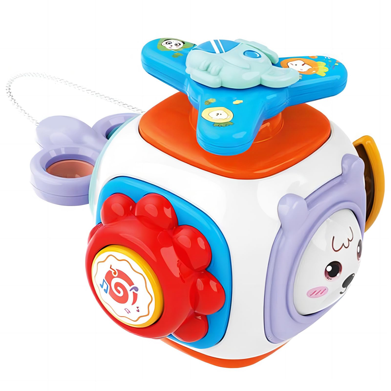 Montessori Toys for 1-3 Year Olds - Sensory Busy Board Cube with Travel Activities | Educational Toddler Toys for 6-24 Months | Perfect for Airplane & Car Travel, Early Learning & Interactive Play