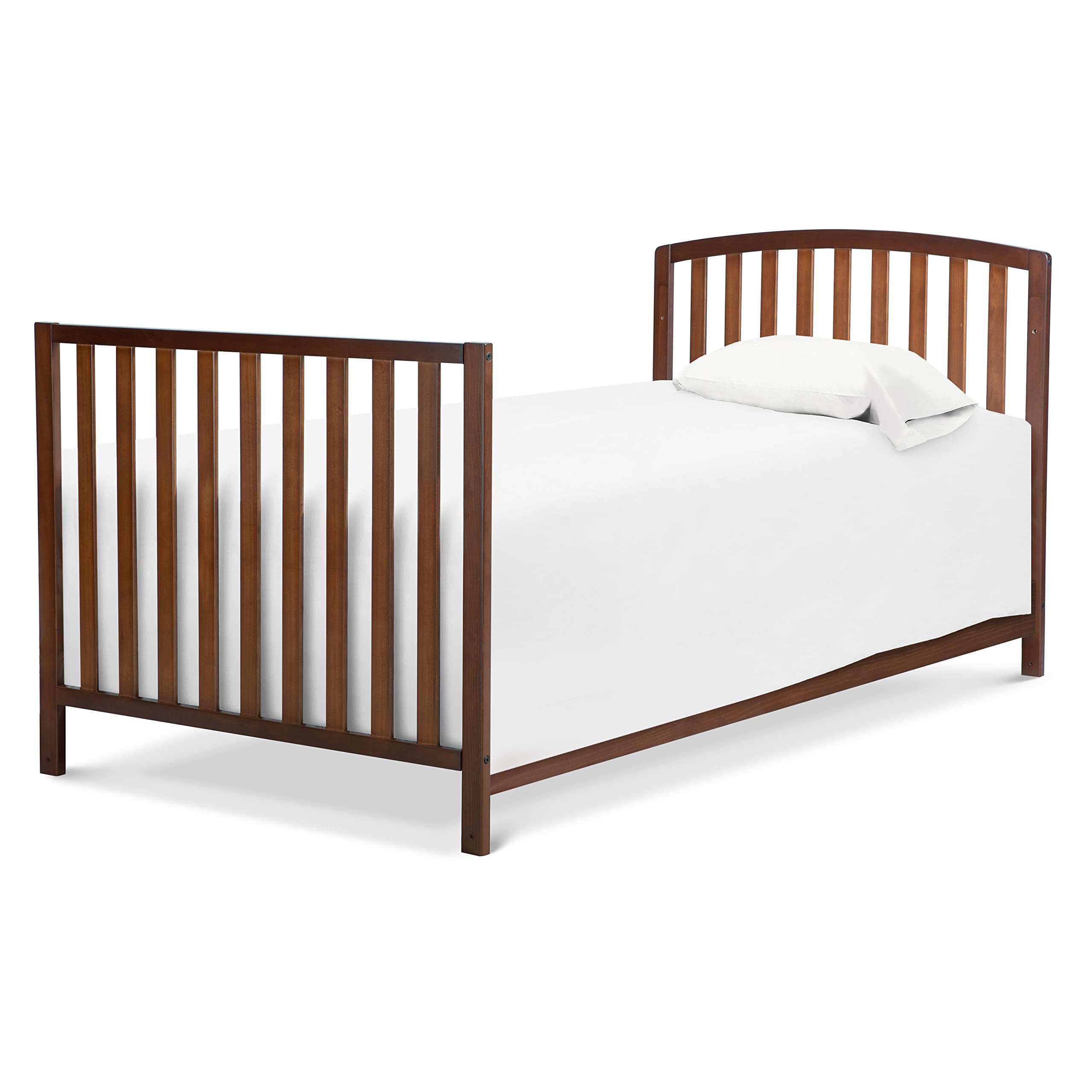 DaVinci Dylan 3-in-1 Portable Baby Crib with Wheels - Convertible Toddler Bed & Daybed - GREENGUARD Gold Certified Safe Nursery Furniture - 4 Adjustable Mattress Heights - Compact Design for Small Spaces - Easy Assembly - Espresso Finish - Ideal for Nursery, Bedroom, or Travel Use