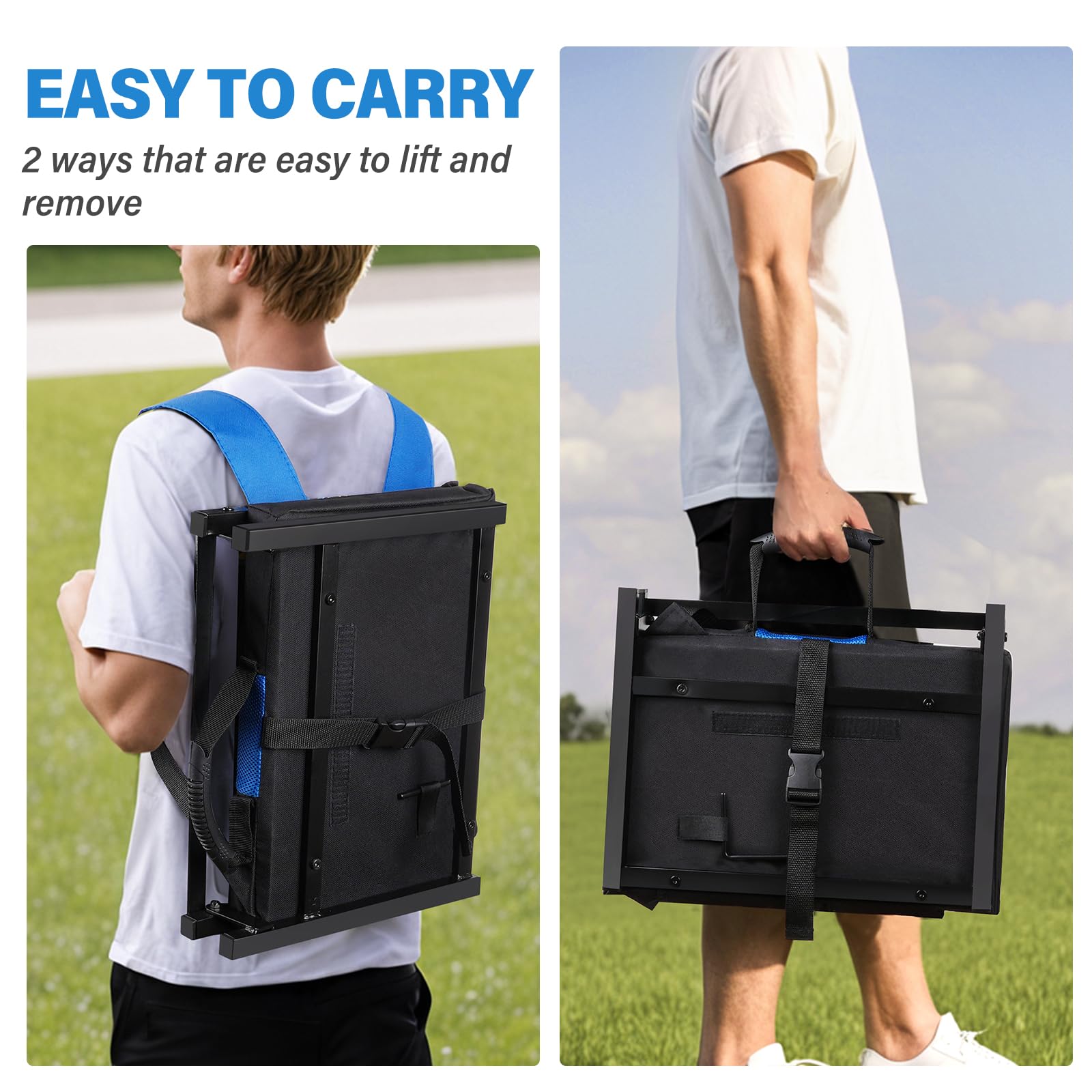 **MKARMATER Portable Stadium Seat Cushion with Back Support – Padded Folding Comfort Bleacher Chair with Shoulder Strap – Perfect for Sports, Concerts, Camping & Outdoor Events**