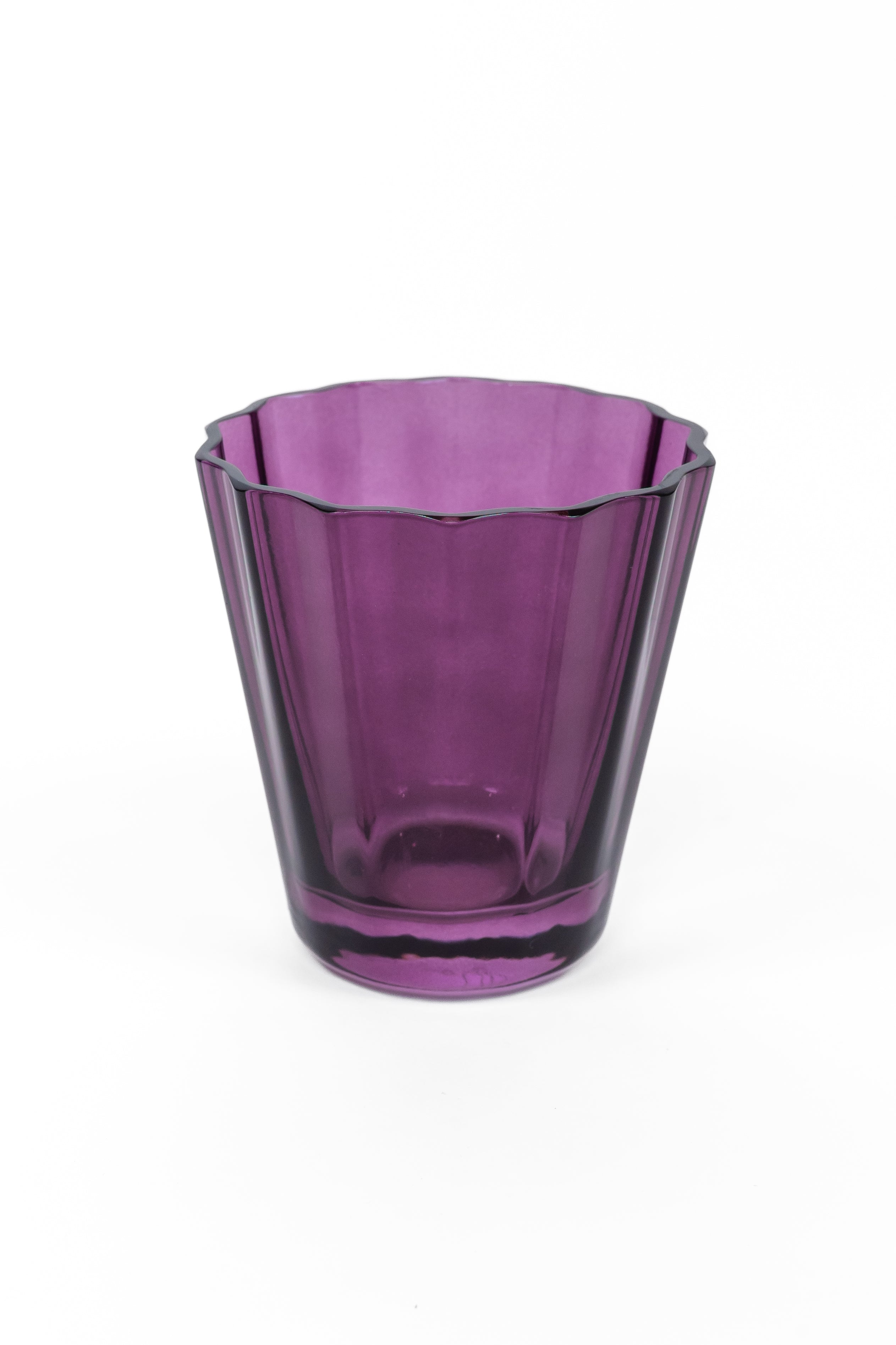 Estelle Colored Sunday Lowball Glasses - Set of 6 Amethyst Purple Cocktail Glasses for Home Bar, Party & Entertaining