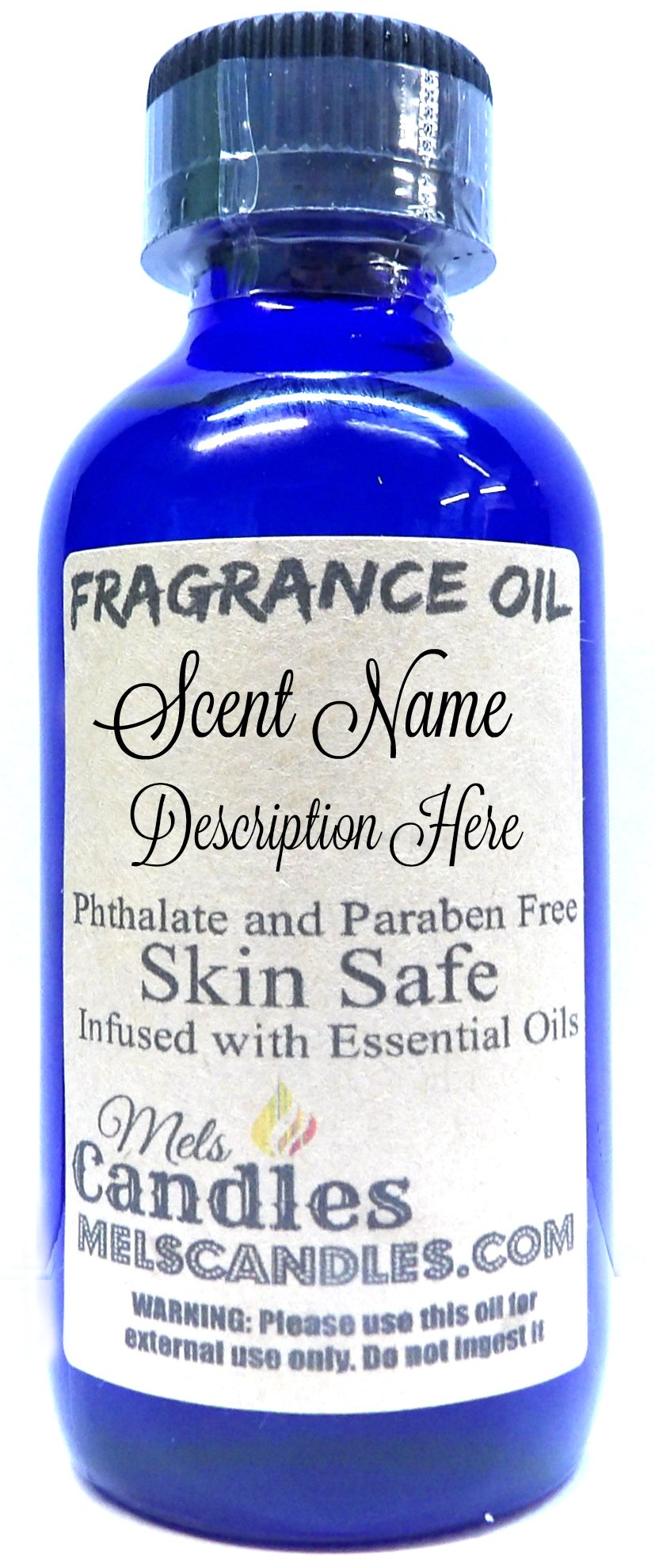 Premium Grade A Pomegranate Fragrance Oil - 4oz Blue Glass Bottle, Skin Safe & Non-Toxic for Aromatherapy, Massage & DIY Beauty Products | Mels Candles & More