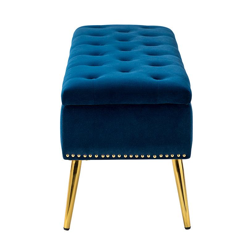 Lenore Upholstered Storage Bench with Cushion Seat - Modern Upholstered Ottoman for Bedroom, Living Room & Entryway - Multi-Functional Storage Furniture for Home Organization