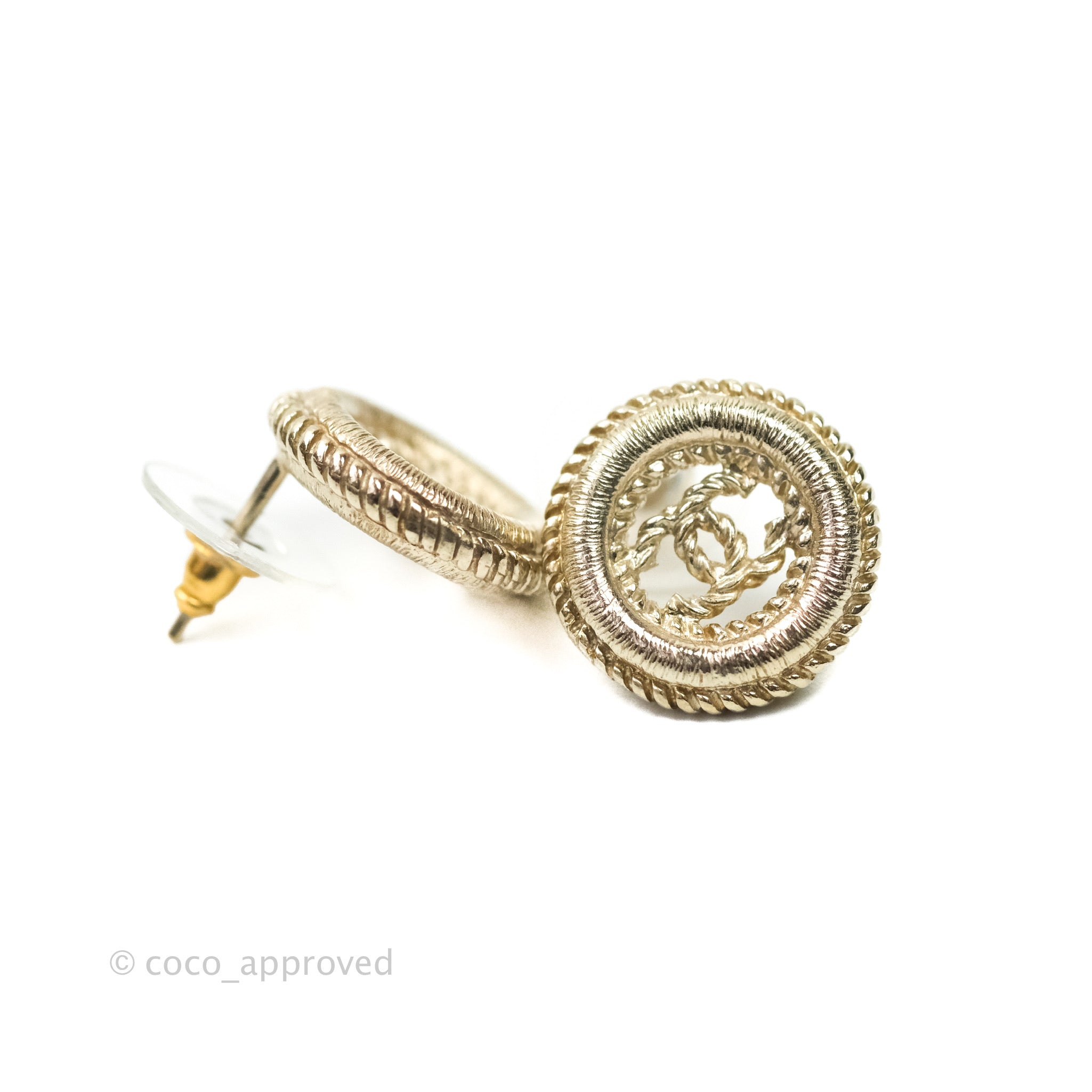 Chanel CC Twisted Round Earrings in Gold Tone - 17V Fashion Jewelry for Women, Perfect for Parties, Weddings & Special Occasions