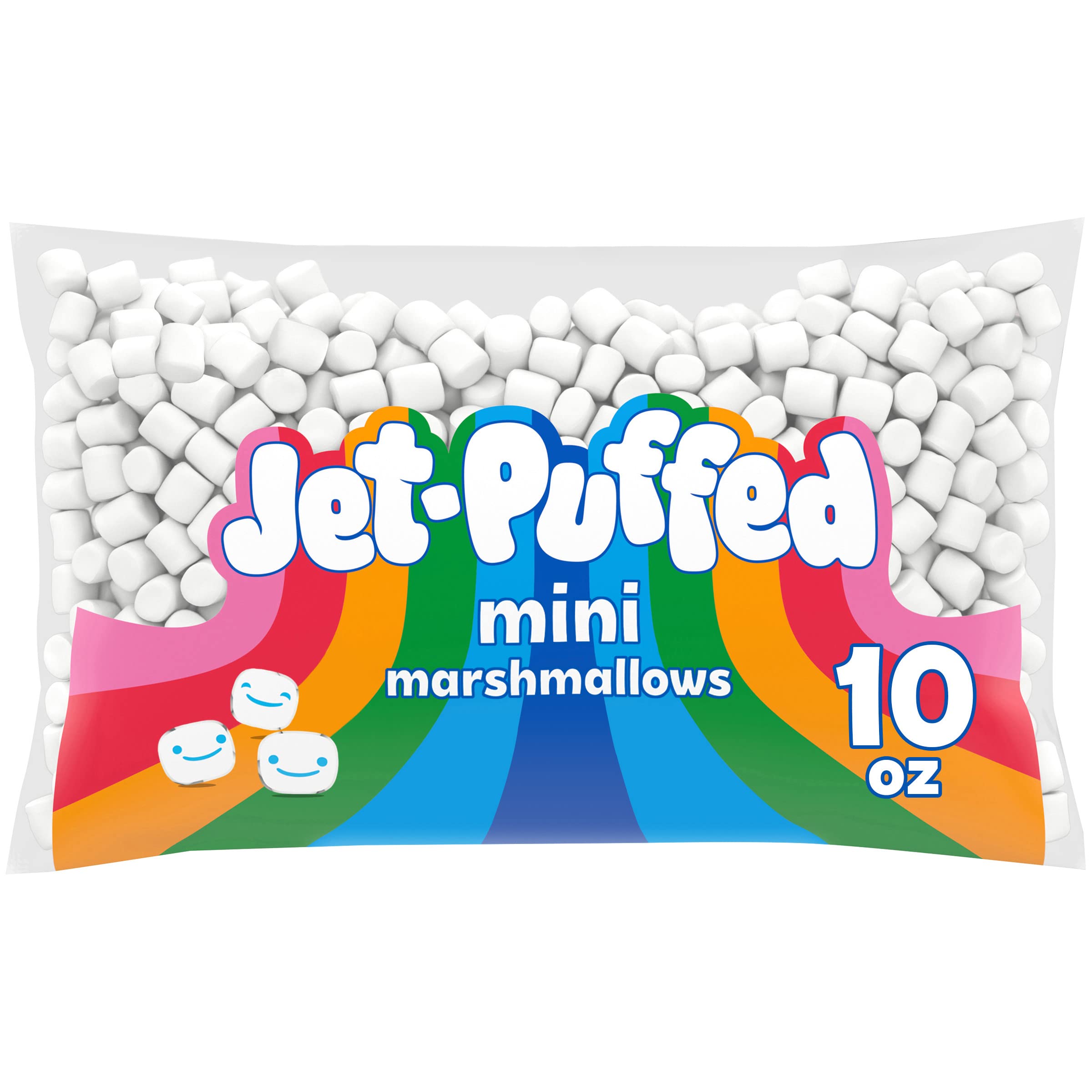 Jet-Puffed Mini Marshmallows 10oz Bag - Perfect for Hot Chocolate, Campfire S'mores & Baking Recipes