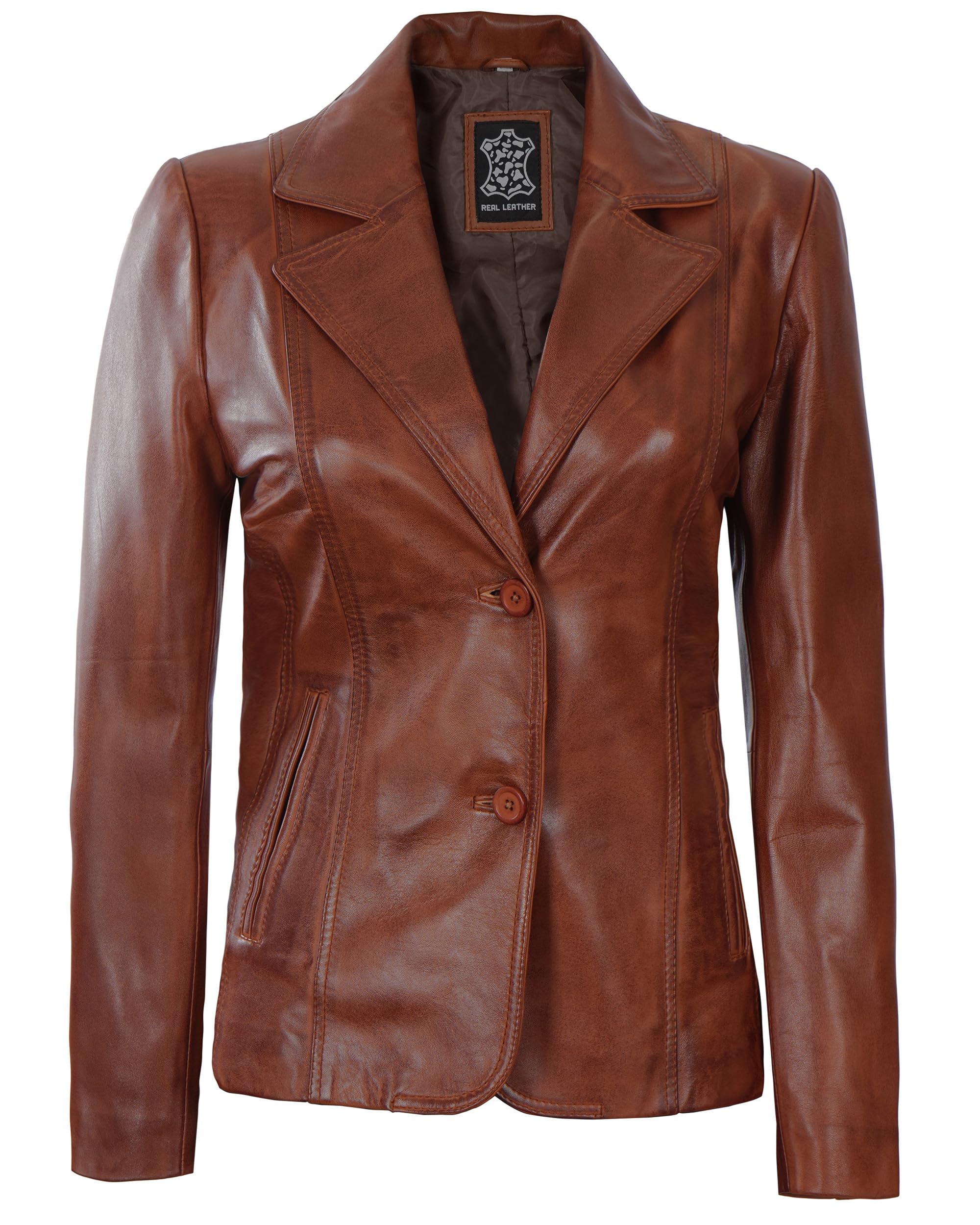 Blingsoul Women's Leather Blazer Jacket - Stylish Faux Leather Car Coat for Women | Perfect for Office, Business Meetings & Night Out