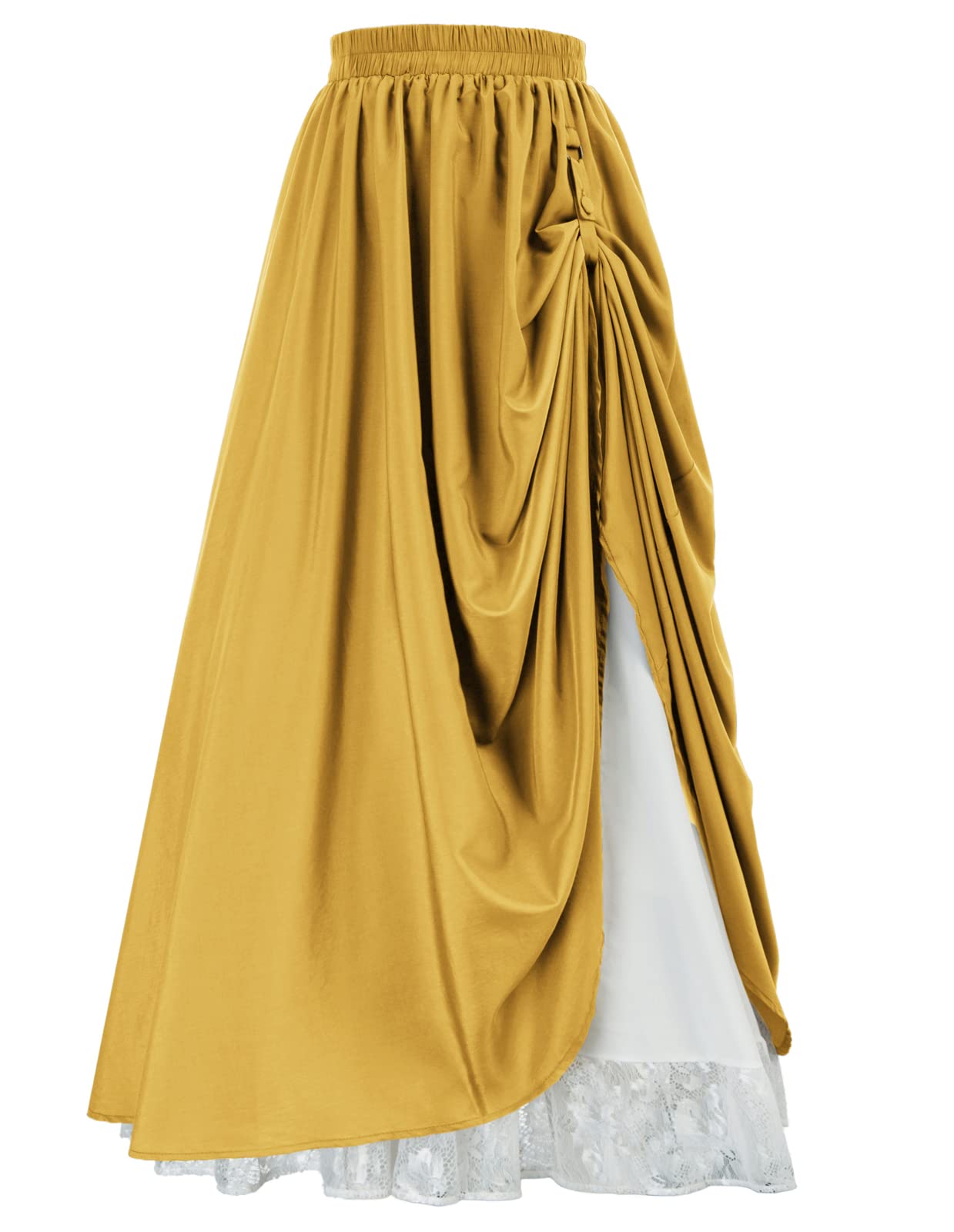 Scarlet Darkness Maxi Long Skirt for Women - Double-Layer Victorian Renaissance Gothic Skirt | Perfect for Cosplay, Renaissance Fairs & Vintage Fashion
