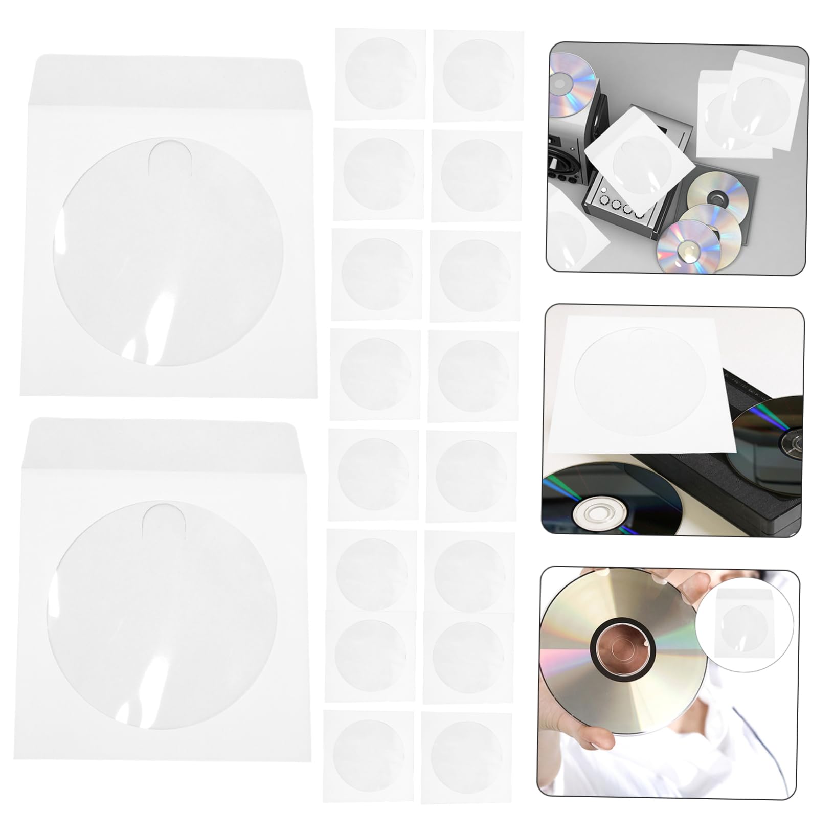 Veemoon 100pcs DVD Paper Sleeves - Eco-Friendly Storage Cases & Organizers for DVDs, CDs, Blu-rays - Perfect for Home, Office & Media Collection Organization