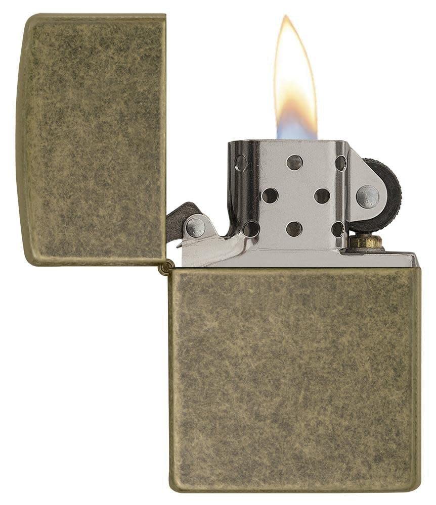 Zippo Classic Antique Brass Windproof Pocket Lighter - Premium Metal Body, Eco-Friendly, Stylish & Travel-Friendly | Perfect for Outdoor Adventures, Camping & Everyday Carry