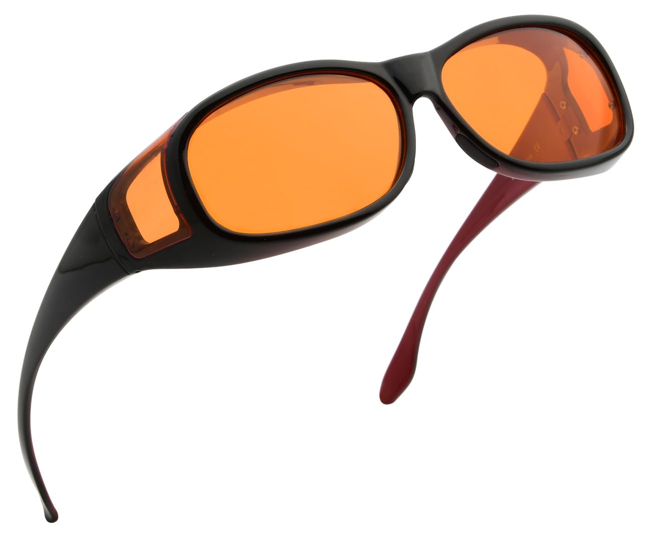 BLUELESS Blue Light Blocking Glasses for Computer & Sleep - Orange Tinted Fitover Eyewear (Black/Red) | Reduce Eye Strain & Improve Sleep Quality for Gamers, Office Workers & Nighttime Use
