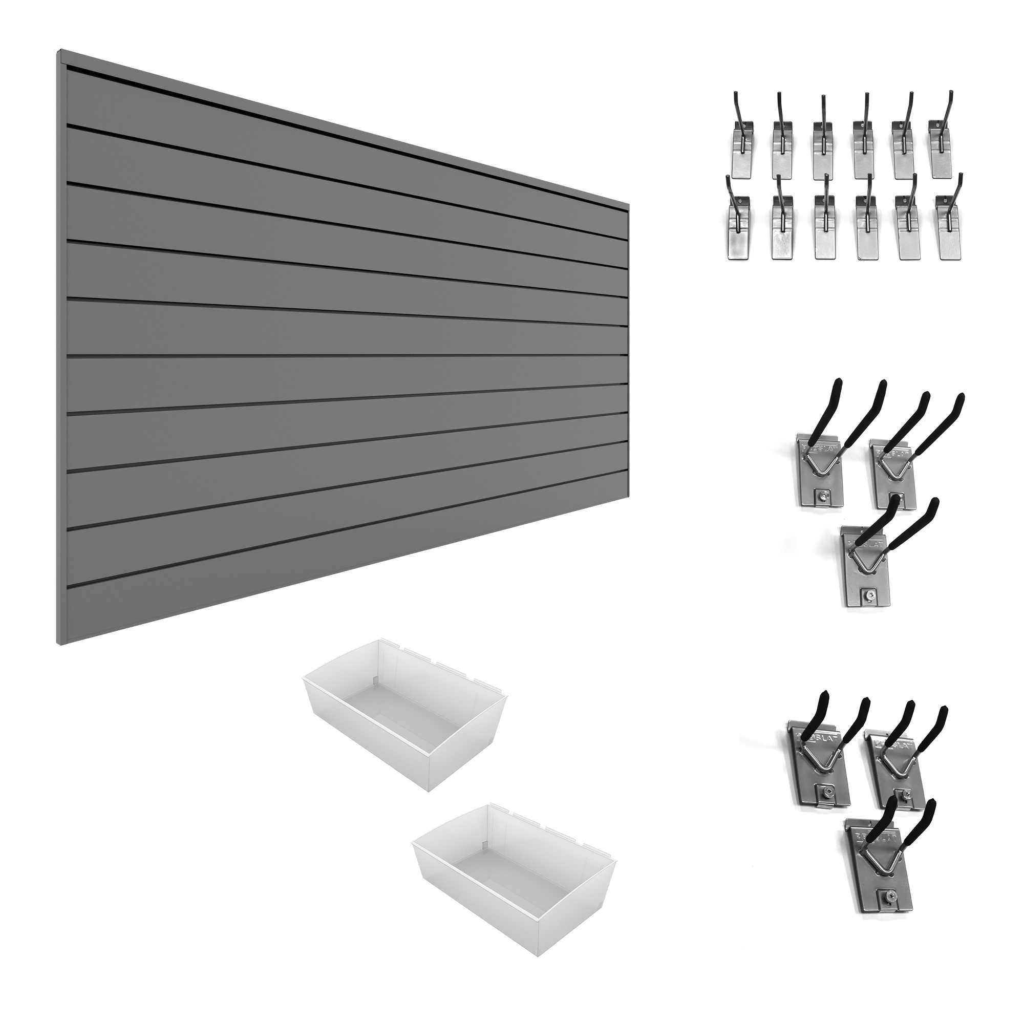 PVC Slatwall Organizer Bundle - Wall Mounted Retail Display System for Stores & Garages - Perfect for Organizing Tools, Accessories & Retail Merchandise