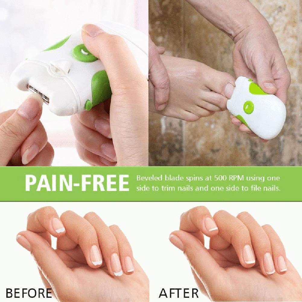 Electric Nail Trimmer and File 2-in-1 - Safe Professional Manicure Pedicure Tool for Fingernails & Toenails - Effortless Nail Care for Men & Women - Perfect for Home Use, Travel, and Salon Treatments