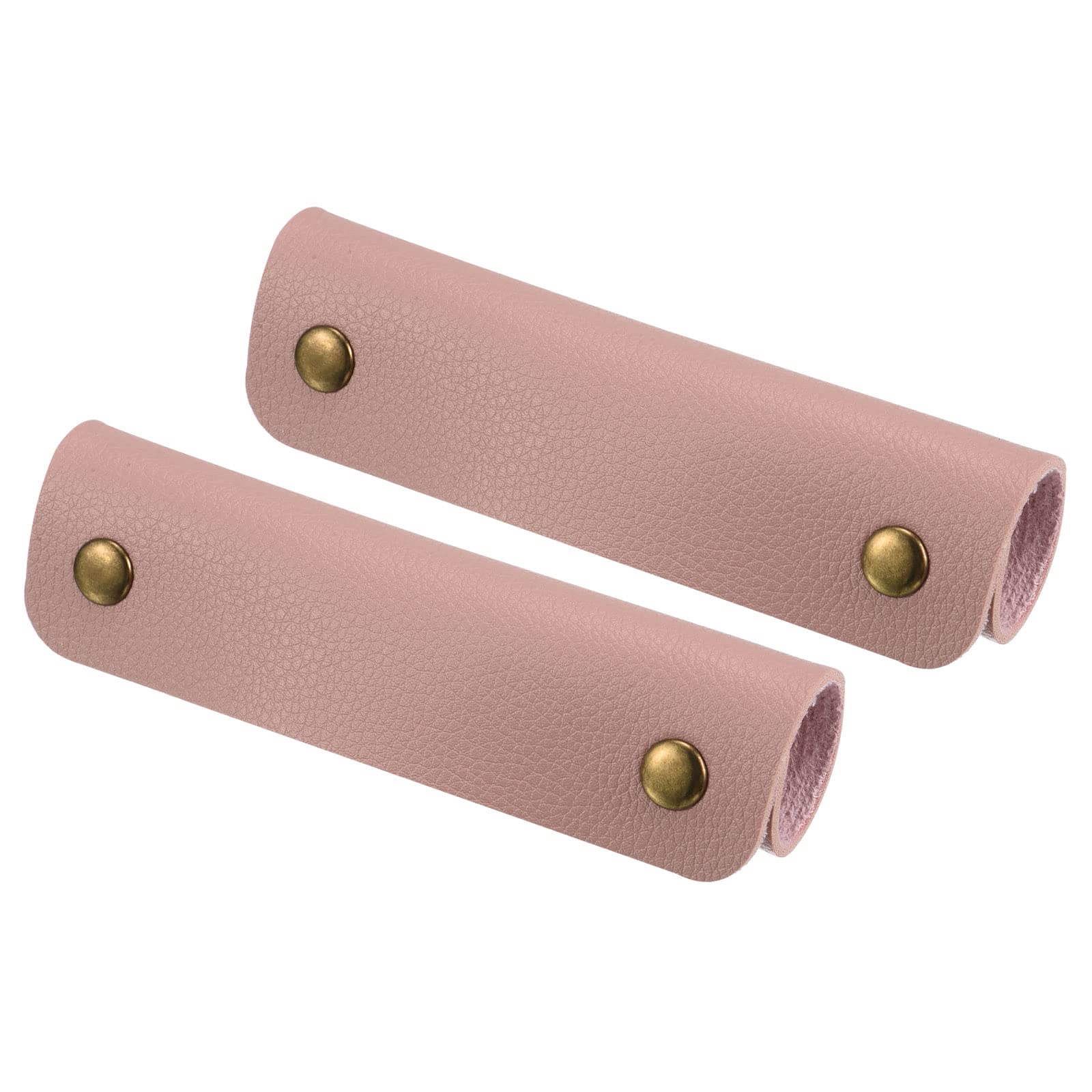 PATIKIL 2 Pack PU Luggage Handle Wrap - Comfortable Handbag Grip Cover Protector with Secure Clasp for Suitcases, Grocery Bags & Travel Accessories (Pink) - Perfect for Air Travel, Commuting and Shopping Trips