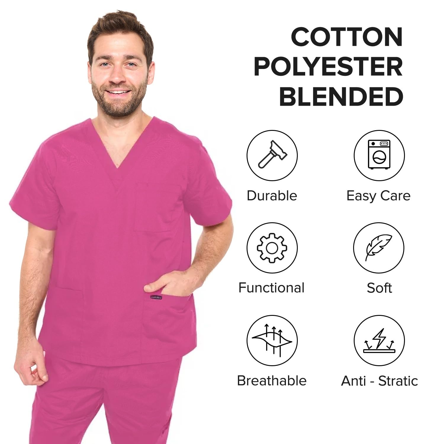 Dagacci Medical Scrubs for Women & Men - Comfortable & Durable Scrubs Shirts & Tops for Nurses, Doctors & Healthcare Professionals | Perfect for Hospitals, Clinics & Medical Work