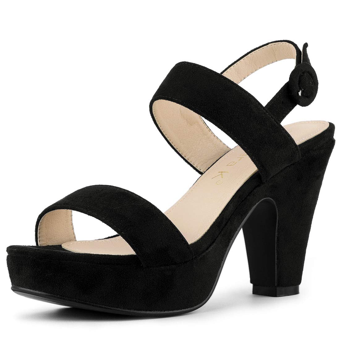 Allegra K Women's Chunky High Heel Sandals - Slingback Platform Pumps for Women | Comfortable Dressy Heels for Parties, Weddings & Night Out