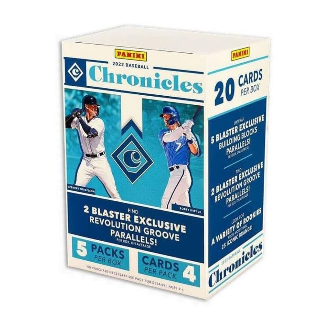 2022 Panini Chronicles Baseball Blaster Box - 6 Packs, 48 Cards - Collectible Trading Cards for Baseball Fans - Perfect for Gifts, Trading, and Display