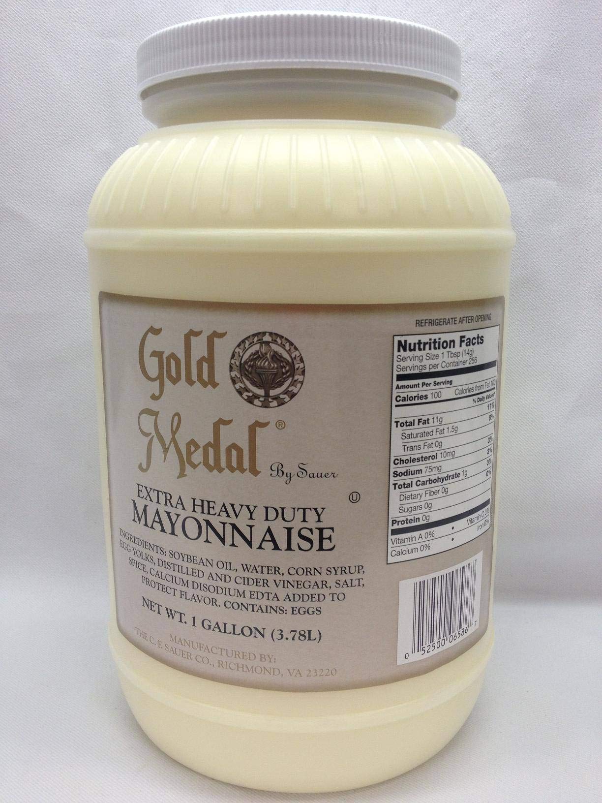 Premium C.F. Sauer Extra Heavy Duty Mayonnaise - 1 Gallon Bulk Size (4 Jars per Case) | Ideal for Restaurants, Catering & Large Family Gatherings