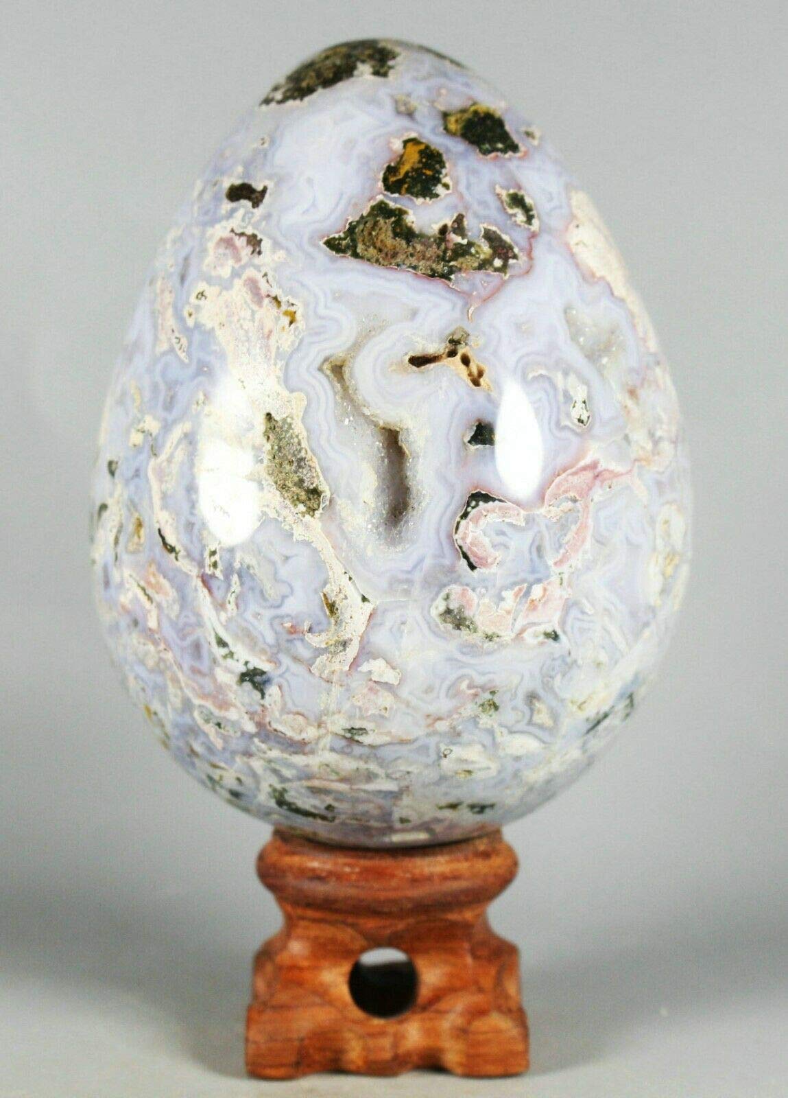 455g Raw Natural Ocean Jasper Quartz Geode Crystal Sphere Egg - Healing Stone for Meditation, Reiki & Home Decor | Premium Gemstone for Spiritual Energy, Chakra Balancing & Gift Giving