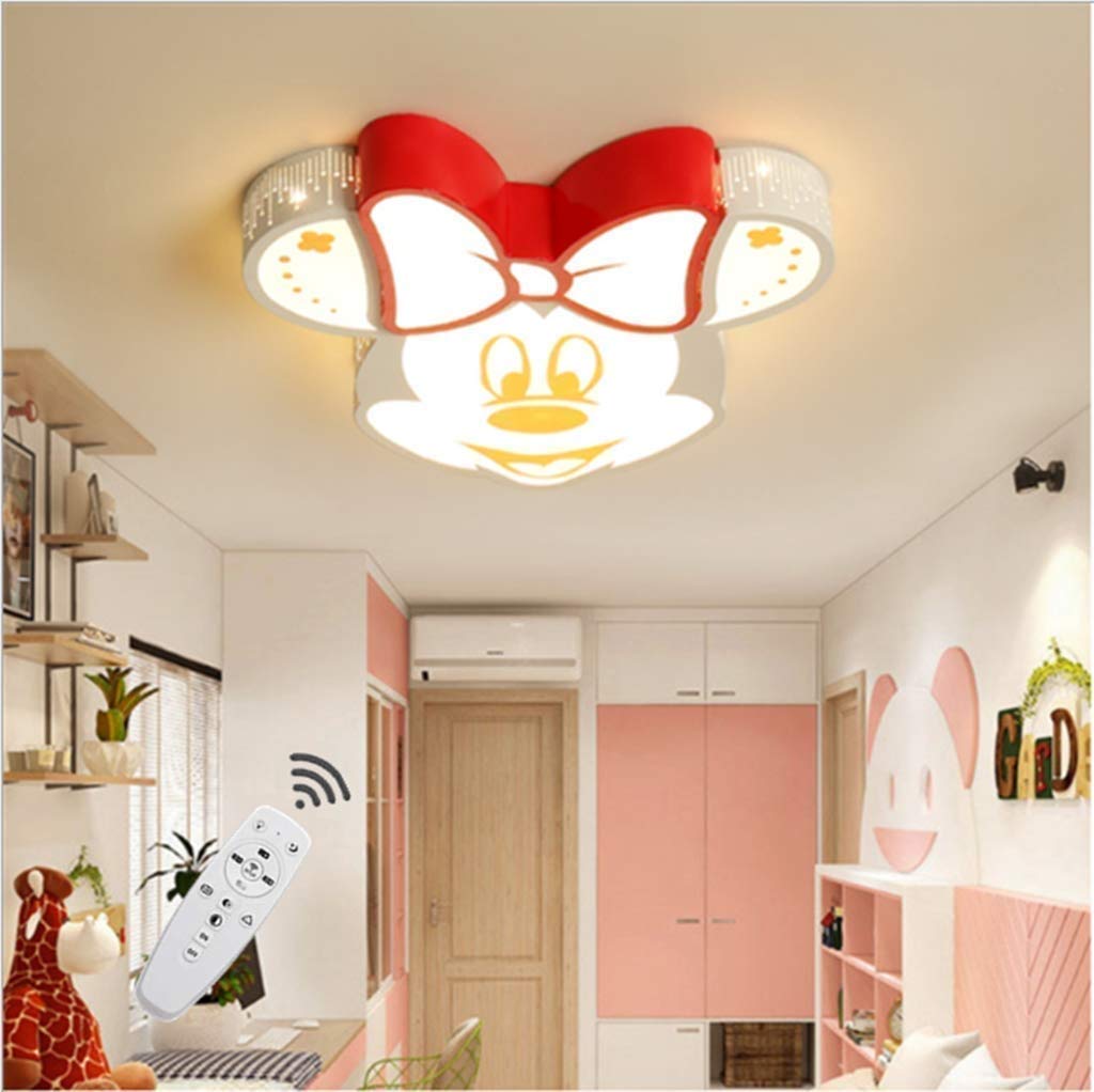 Modern Minimalist Mickey Mouse LED Ceiling Light for Kids Room - Eco-Friendly Eye Protection Nursery Lighting for Baby & Children's Bedroom Decor