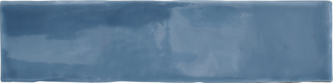 Handmade Muted Blue 3x12 Ceramic Wall Tile - Premium Quality Ceramic Tiles for Kitchen Backsplash, Bathroom & Shower Walls - Perfect for Home Renovation and Interior Design