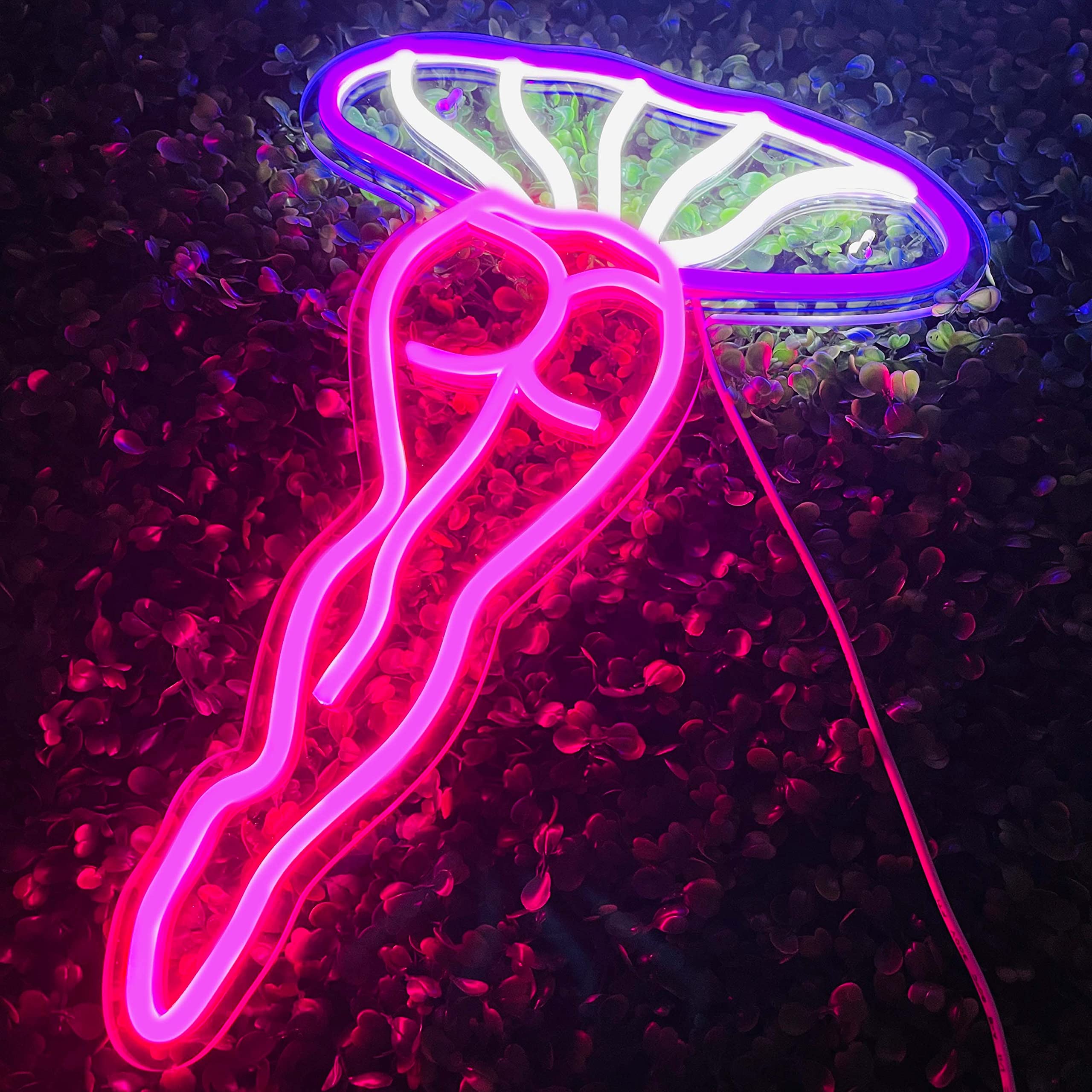LED Mushroom Neon Light Sign - USB Powered Purple Night Light for Home, Bar, Bedroom Wall Decor - Perfect for Man Cave, Parties & Unique Gift Ideas