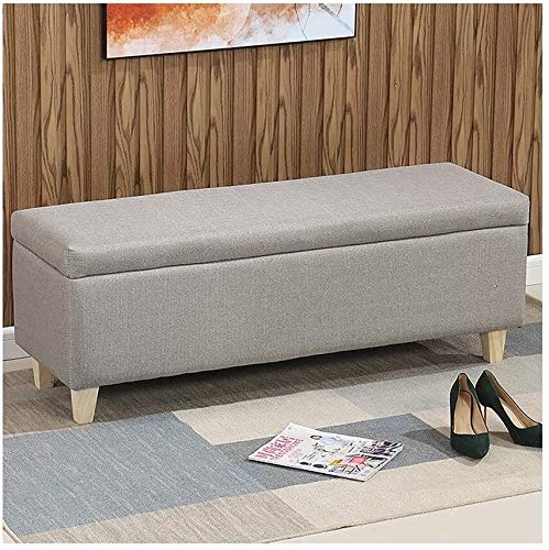 Multifunctional Storage Ottoman Bench with Lid - 40x40x43cm Gray Footrest Seat Toy Box for Kids, Perfect for Living Room, Bedroom & Hallway Organization | Space-Saving Furniture for Small Apartments