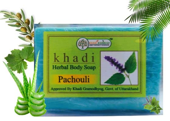 Khadi Rishikesh Patchouli Bathing Soap - Reduces Wrinkles, Scars & Blemishes, Anti-Aging Skin Care for Women & Men - Deep Pore Cleansing, Soft Glowing Skin with Conditioner - Combo Pack (125g x 2) + Free Nail Clipper - Perfect for Daily Skincare & Relaxing Bath Time