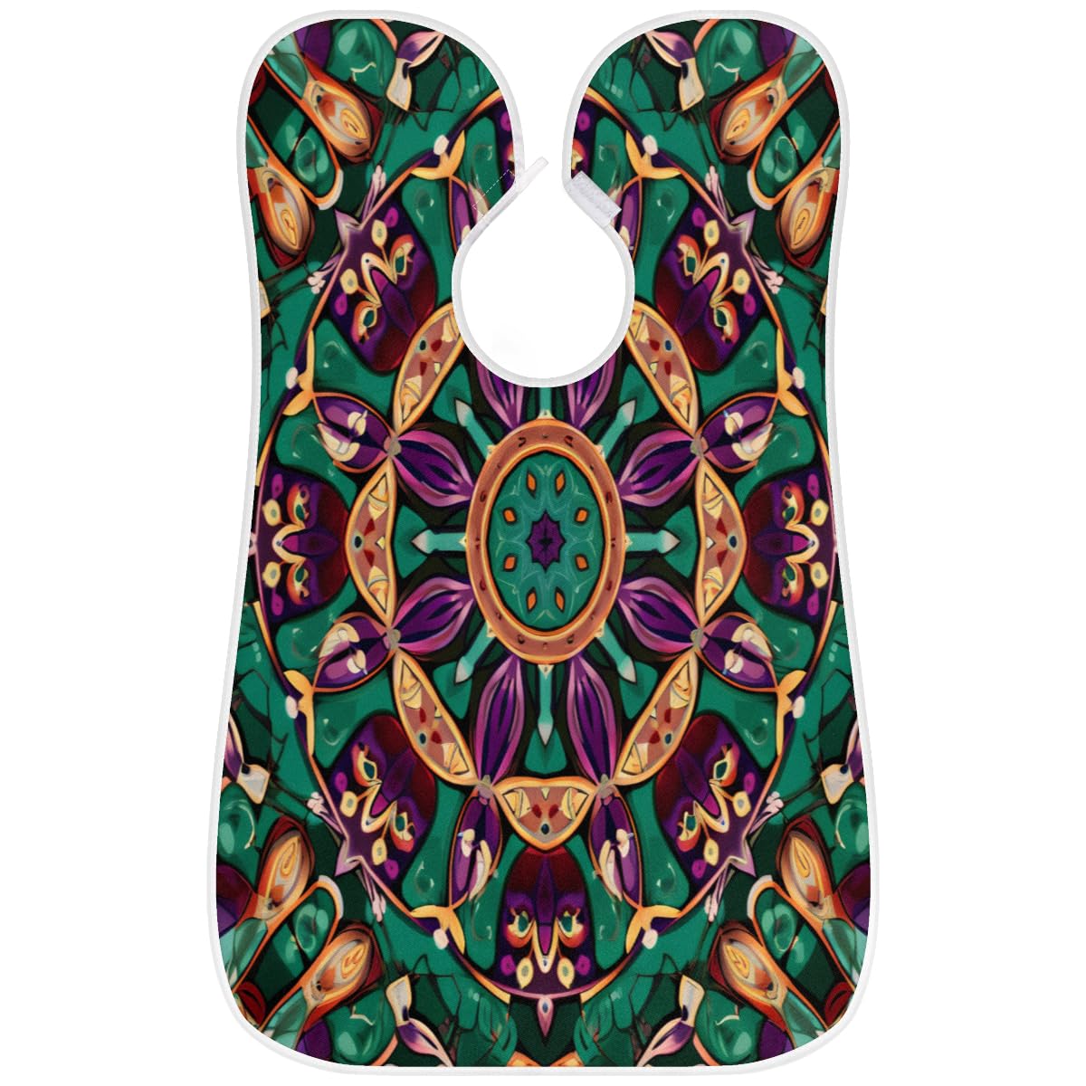 Geometric Mandala Beard Shaving Bib for Men - Waterproof Hair Dye Apron & Barber Cape for Haircut, Beard Trimming & Makeup - Sink Hair Catcher & Styling Tool - Perfect for Home Grooming & Salon Use