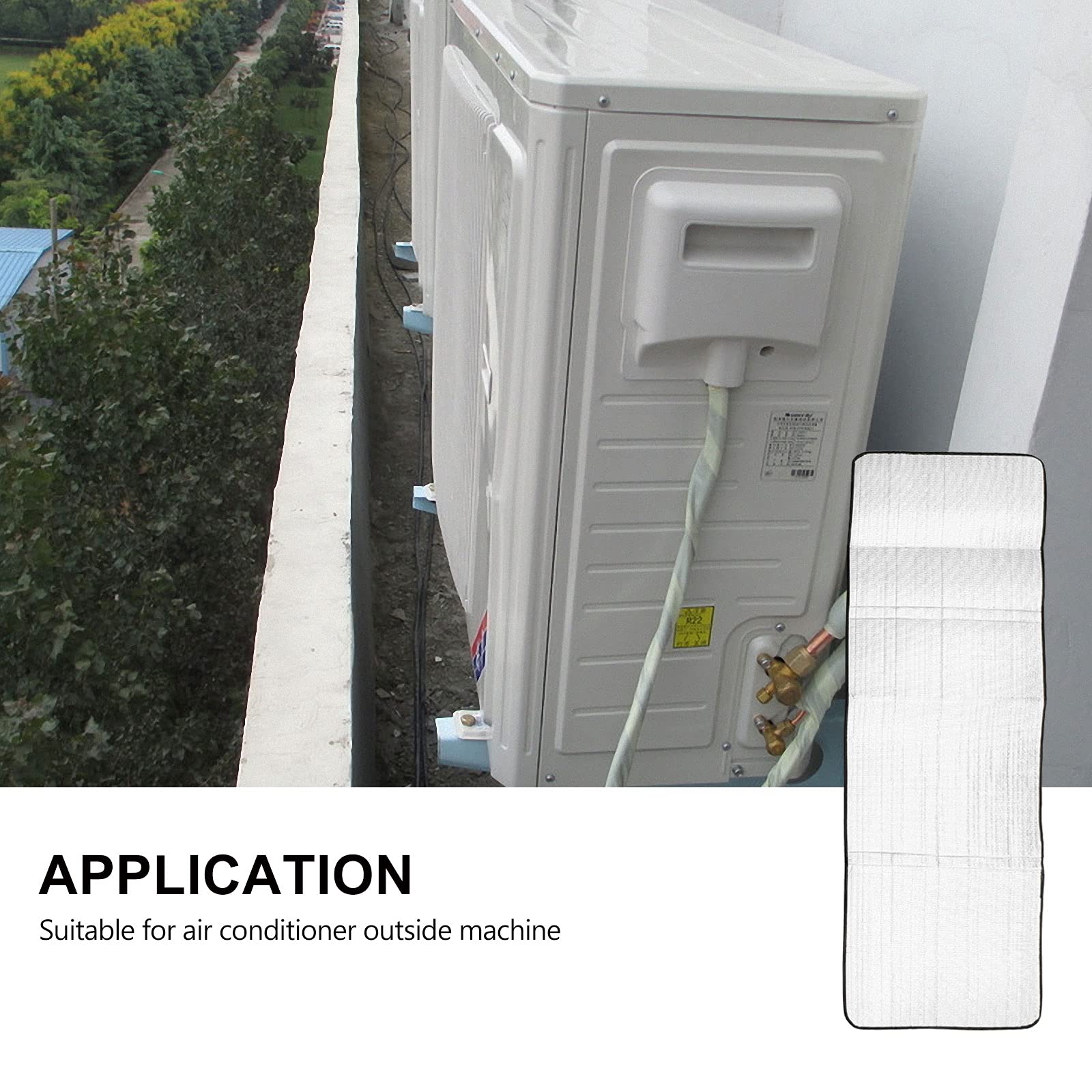 Outdoor Air Conditioner Cover - 145x45cm Silver Sun Shade Protection for AC Unit | Weatherproof & UV Resistant | Perfect for Home, Apartment, and Office Use