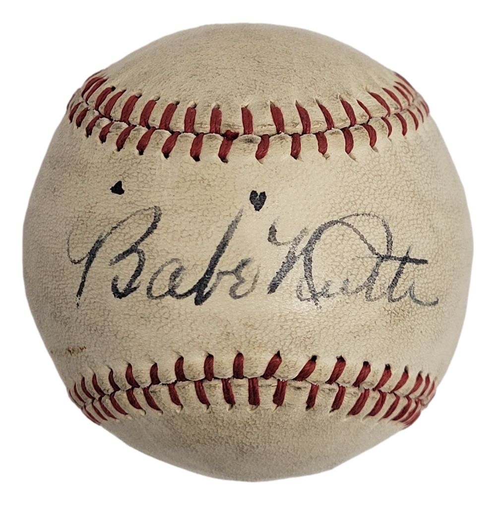 Authentic Babe Ruth 1920s Signed Spalding Junior League Baseball - Yankees Legend BAS+PSA Auto 8 - Perfect for Baseball Memorabilia Collectors & Sports Fans Display