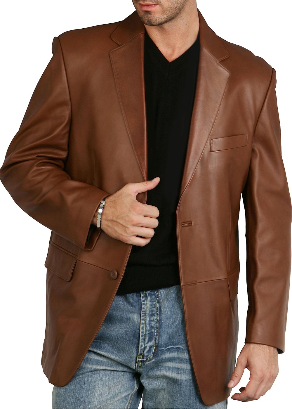 BGSD Men's Richard Classic Leather Blazer - Genuine Lambskin Sport Coat Jacket for Business & Casual Wear (Regular, Big & Tall, Short Sizes) | Perfect for Office, Weddings & Night Out