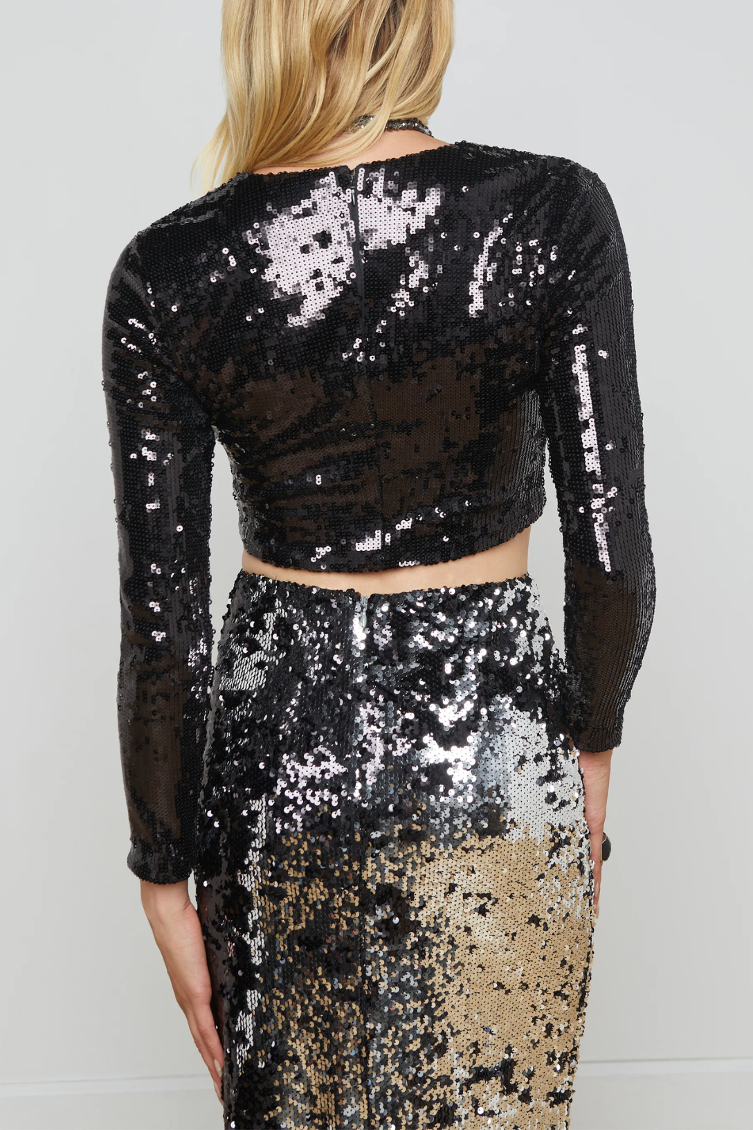 Rogan Sequin Top for Women - Elegant Black Sequin Blouse for Party, Night Out, and Special Occasions