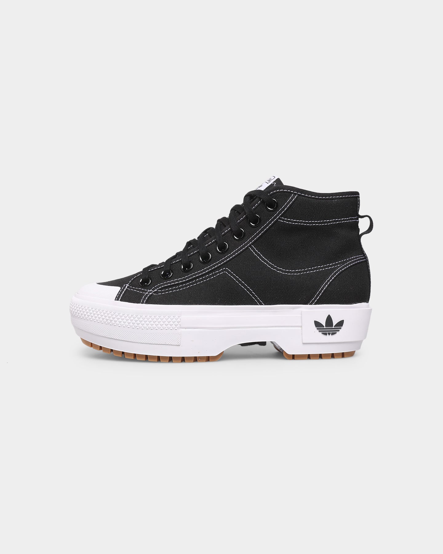Adidas Women's Nizza Trek Sneakers - Core Black/Cloud White/Gum - Casual Walking Shoes for Women - Perfect for Everyday Wear, Gym & Street Style