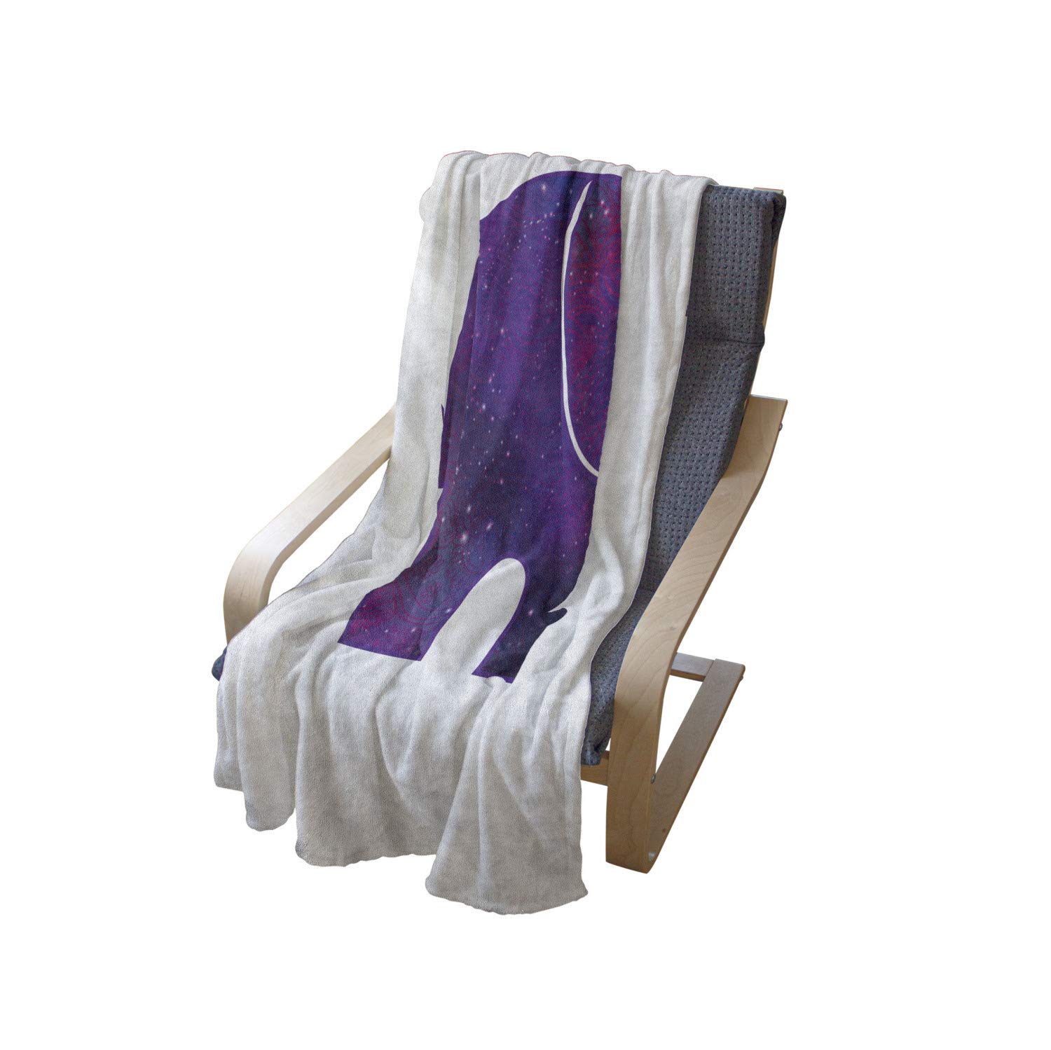 Ambesonne Flannel Fleece Animal Throw Blanket with Heart Print & Traditional Ornaments - Soft 70