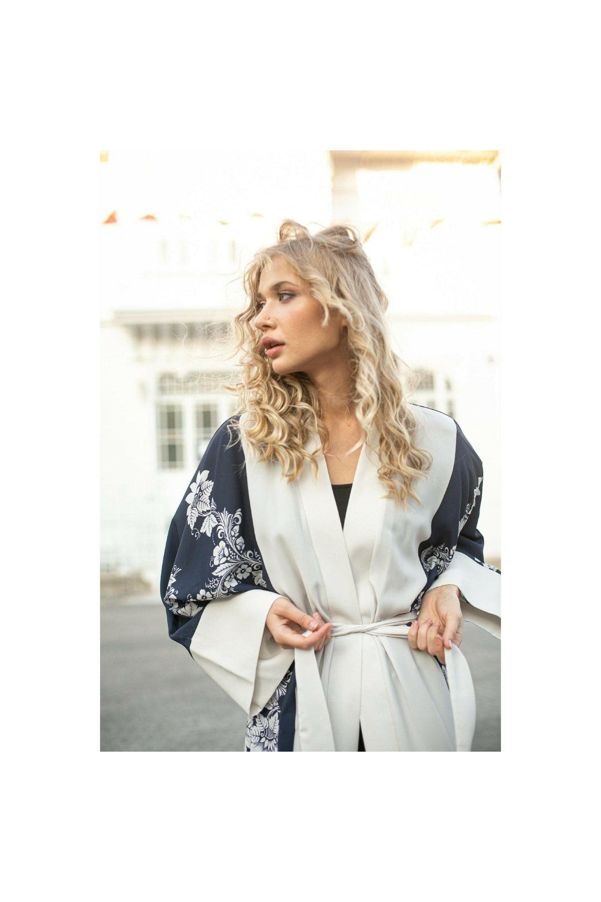 Japanese Inspired Sienna Open Front Kimono Robe - Lightweight Loungewear for Women, Perfect for Spa, Yoga, and Relaxation at Home