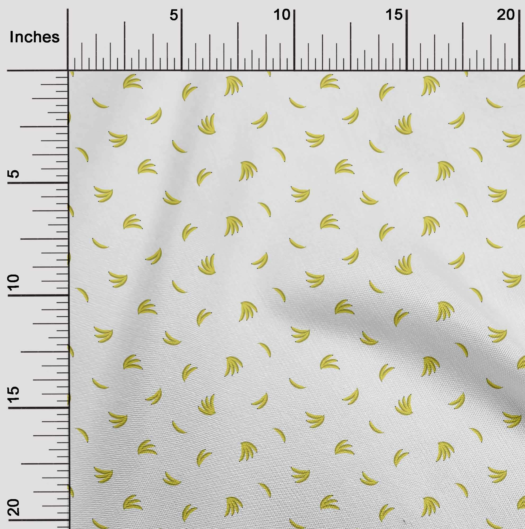 oneOone Cotton Poplin Fabric - Banana Fruit Print Sewing Material - 42 Inch Wide - Perfect for DIY Crafts, Quilting, Dressmaking & Home Decor Projects