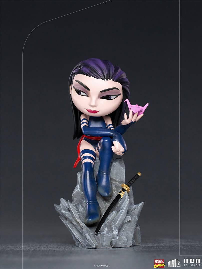 Iron Studios X-Men Psylocke MiniCo Figure - Premium Collectible for Marvel Fans, Display for Home & Office Decor