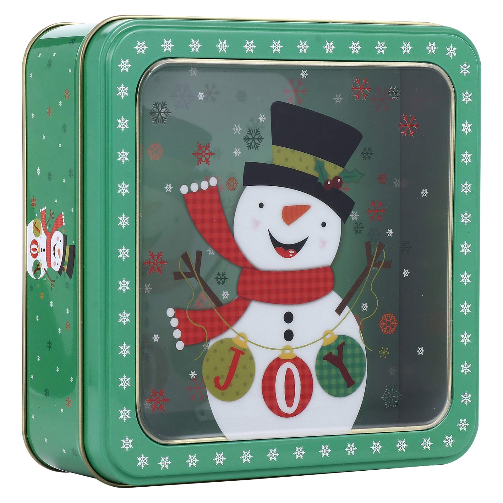 Premium Cabilock Christmas Gift Box - Tinplate Candy Storage Container for Holiday Treats & Gifts (Green) | Perfect for Christmas Party Favors, Office Gift Exchanges & Festive Home Decor