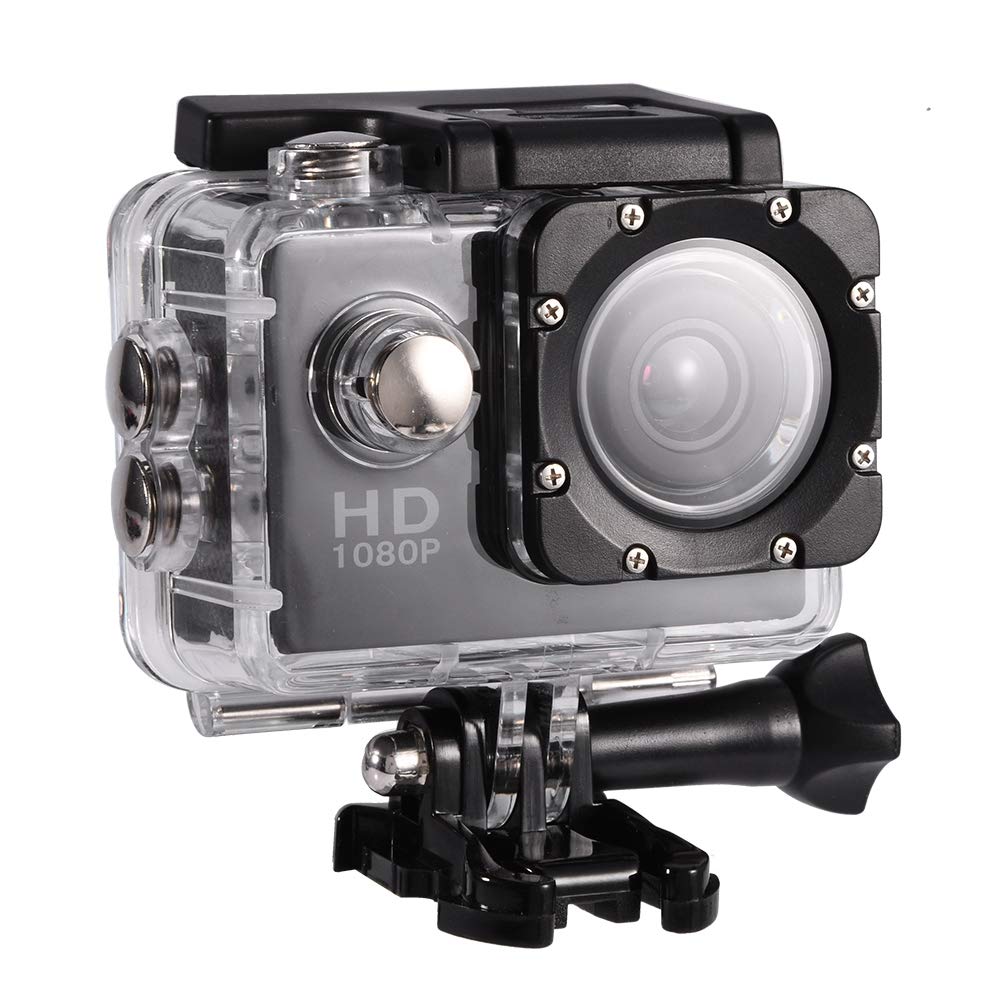 Topiky 4K Waterproof Action Camera - 30m Underwater, 1080P Full HD LCD, 900mAh Rechargeable Battery with Mounting Accessories Kit (Black) - Perfect for Outdoor Sports, Diving, Surfing, Hiking & Vlogging