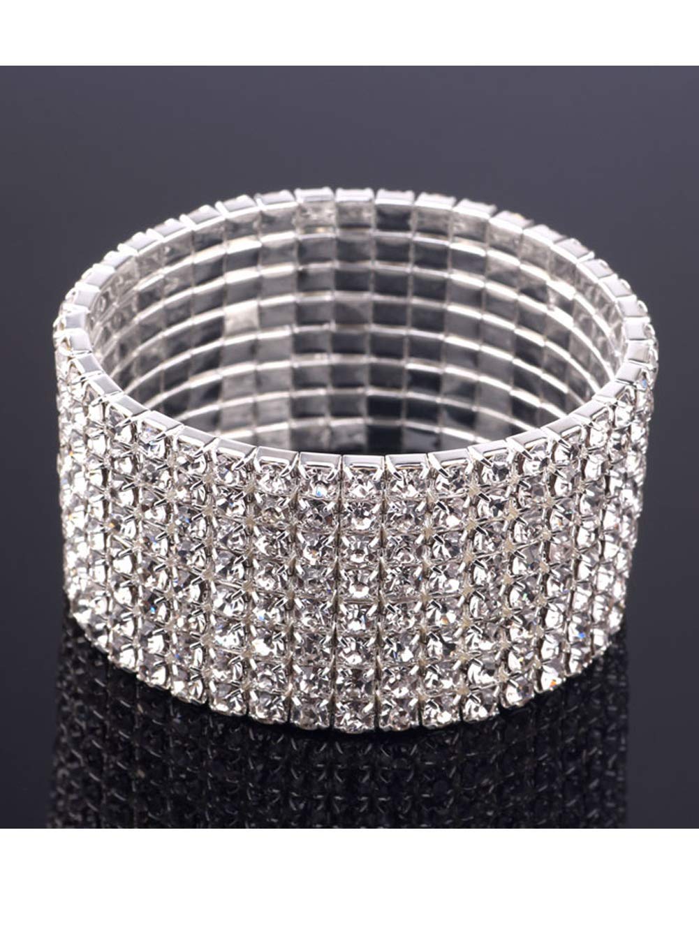 Zealmer Sparkle Multicolor Rhinestone Stackable Stretch Bracelets for Women - Fashion Jewelry for Parties, Weddings & Everyday Wear