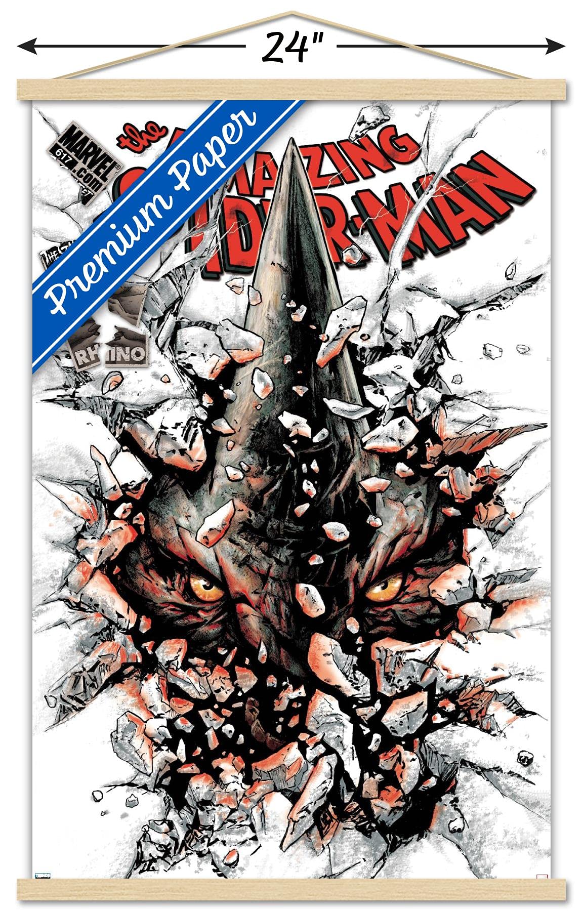 Marvel Comics Rhino - The Amazing Spider-Man #617 Wall Poster with Magnetic Frame - 22.375