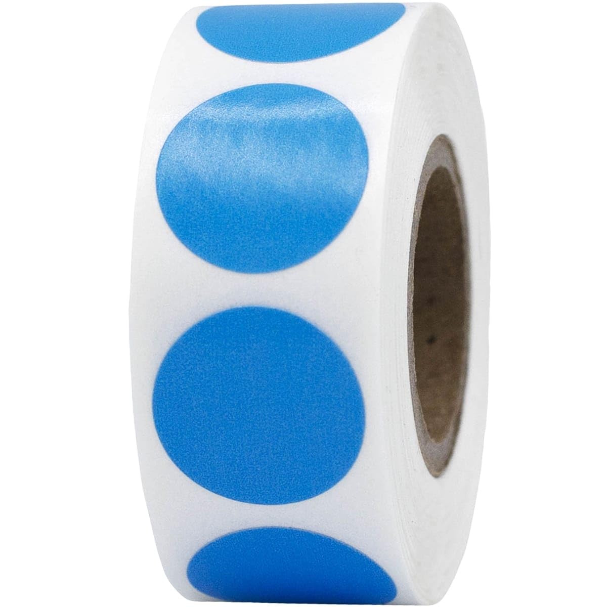 Light Blue Semi-Gloss Round Stickers 3/4 Inch - 500 Labels per Roll for Color Coding, Inventory & Organization | Perfect for Office Supplies, School Projects & Home Organization