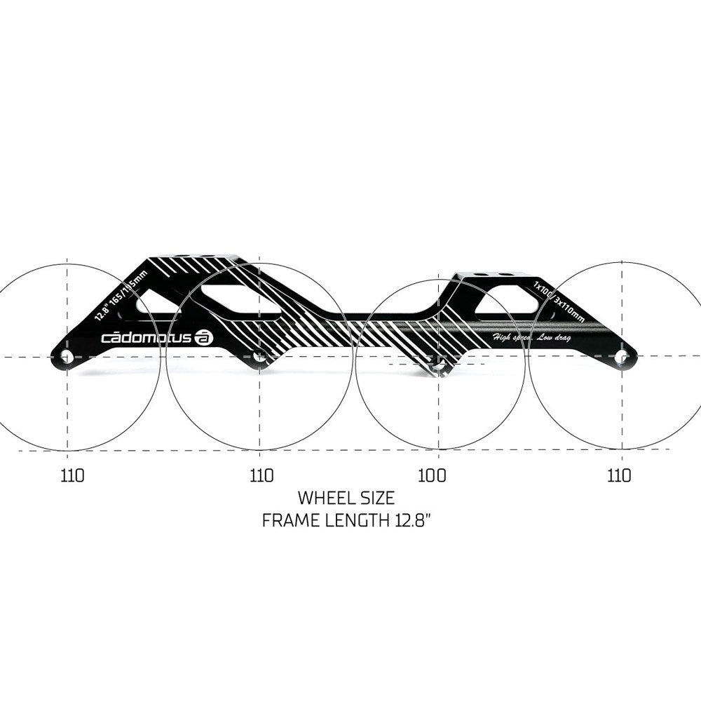 Cado Motus Comp HiLo 12.8 Inline Speed Skating Frame - Lightweight Aluminum Racing Frames for Professional Rollerblading & Speed Skating - Perfect for Indoor/Outdoor Training & Competition