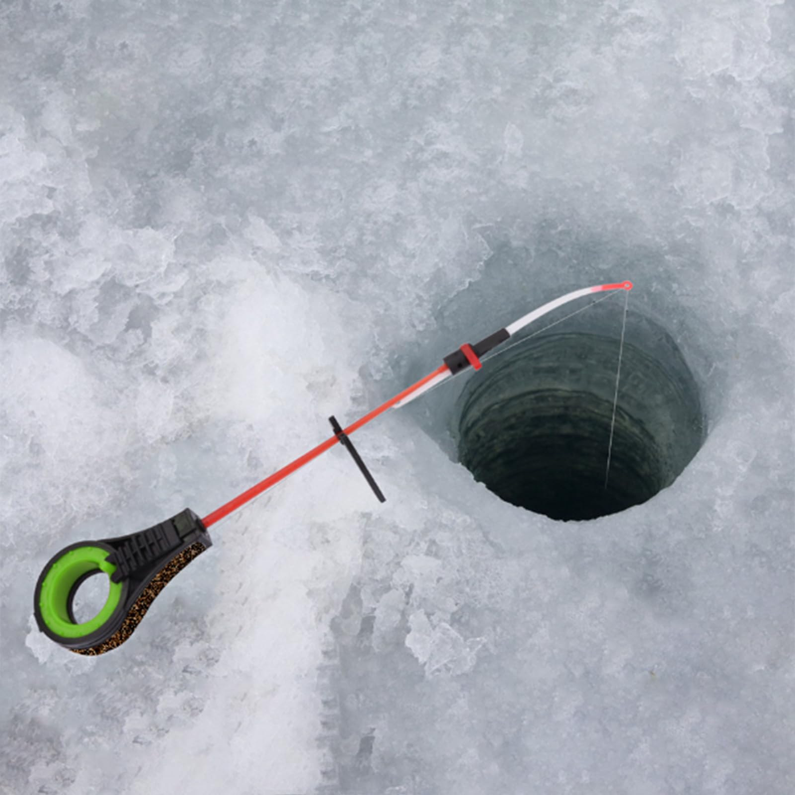 **Portable Ice Fishing Rod with Top Tip Spinner - Lightweight Winter Ice Fishing Pole for Sea & Lake Fishing - Perfect for Ice Anglers & Winter Fishing Adventures**
