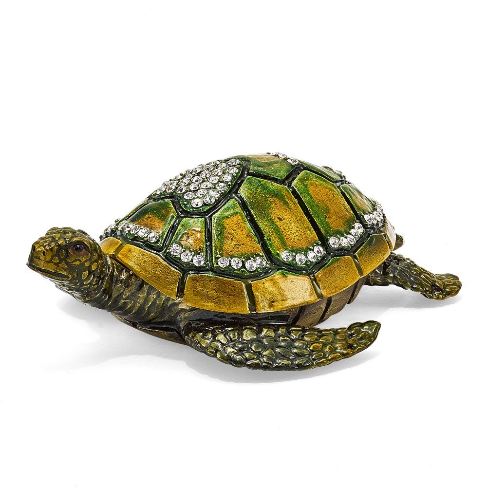 Sonia Jewels Sweetheart Green Sea Turtle Heart Trinket Box 4