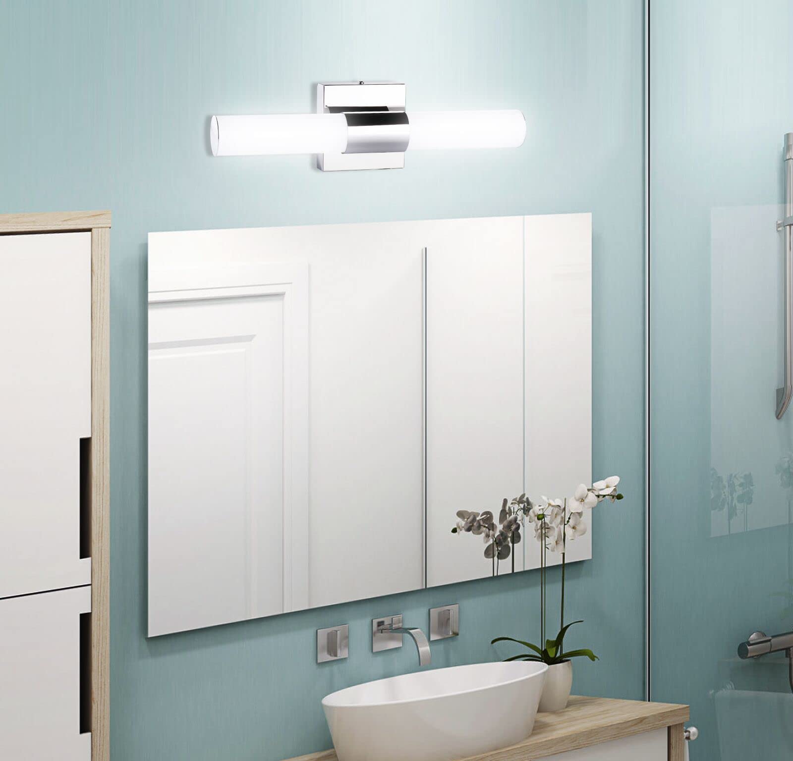 TRLIFE 8W LED Bathroom Vanity Light - Dimmable Cool White Mirror Light for Modern Bathrooms