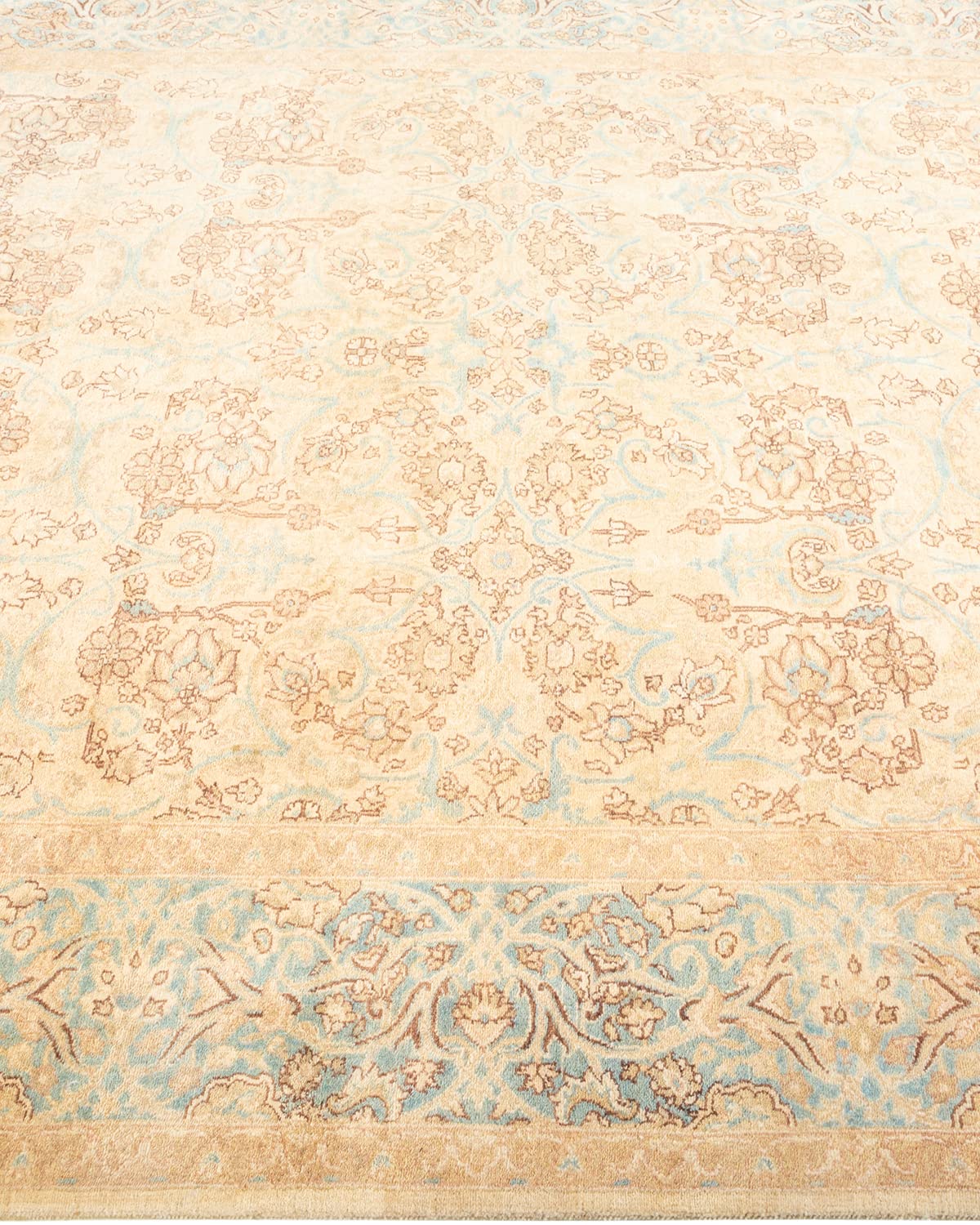 Handmade Wool Oriental Mogul Ivory 6x9 Area Rug - Solo Rugs One of a Kind Hand Knotted Traditional Design for Living Room, Bedroom & Home Decor